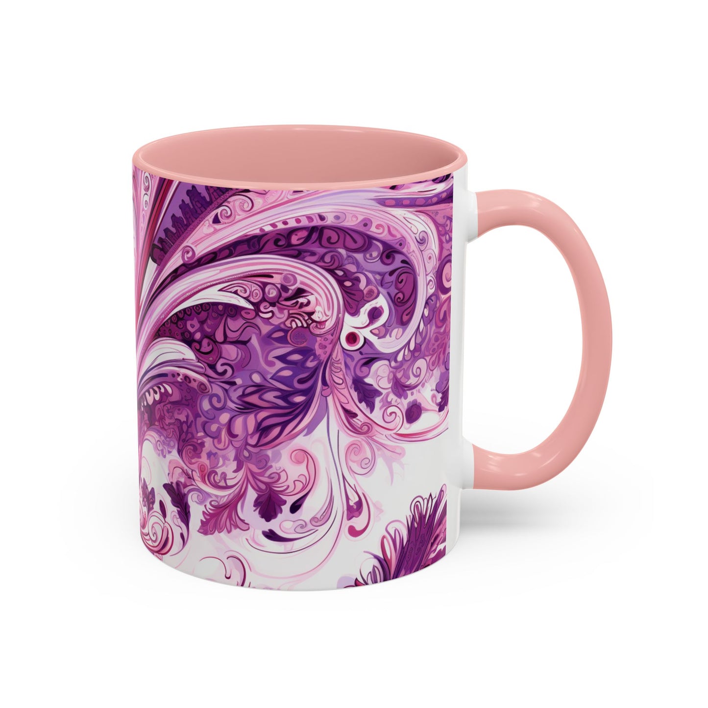 Coffee mug Paisley print ceramic Hot beverage casual soup cup keep the caffeine life alive with a morning drink of coffee regal style 11oz