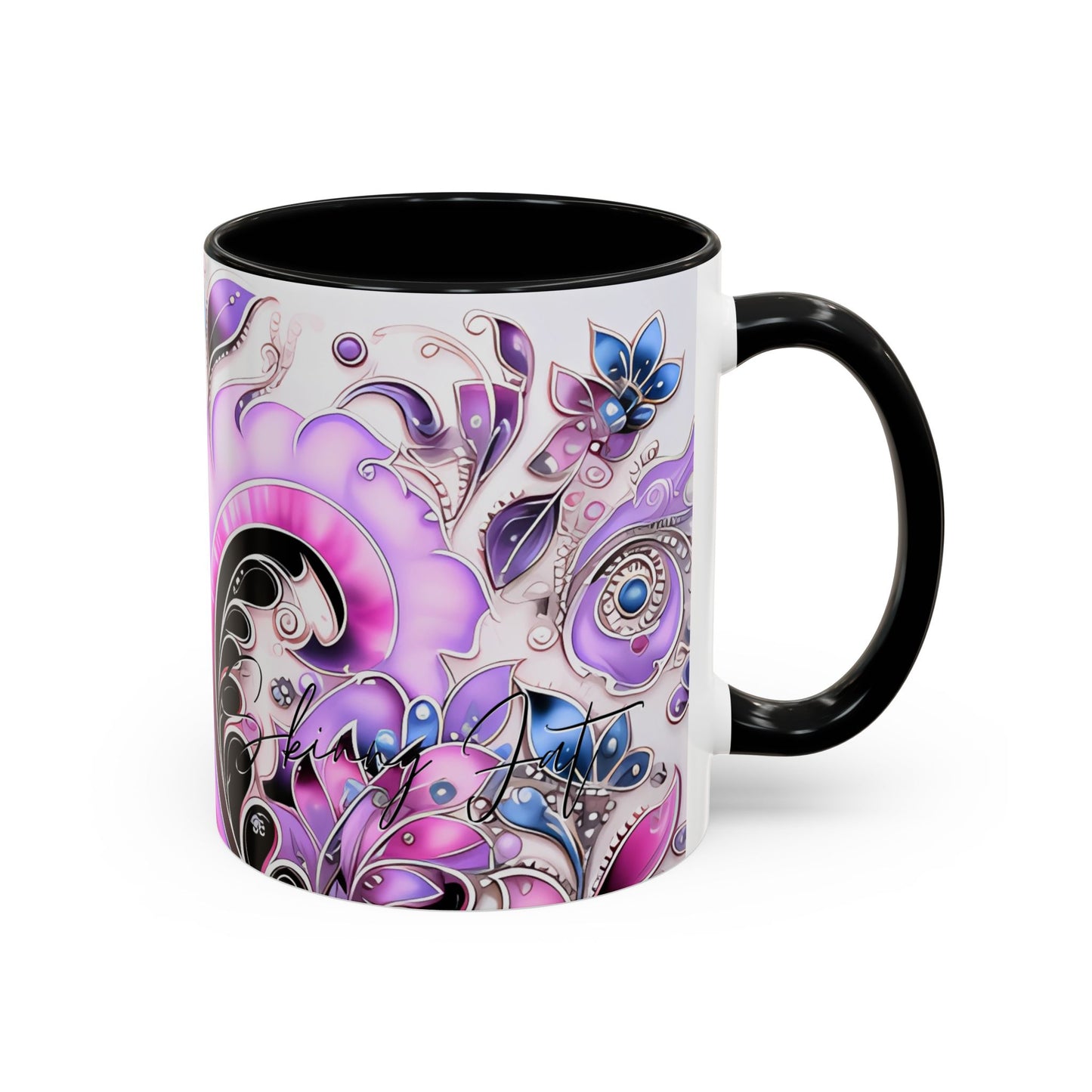 Coffee mug Paisley print ceramic Hot beverage casual soup cup keep the caffeine life alive with a morning drink of coffee regal style 11oz