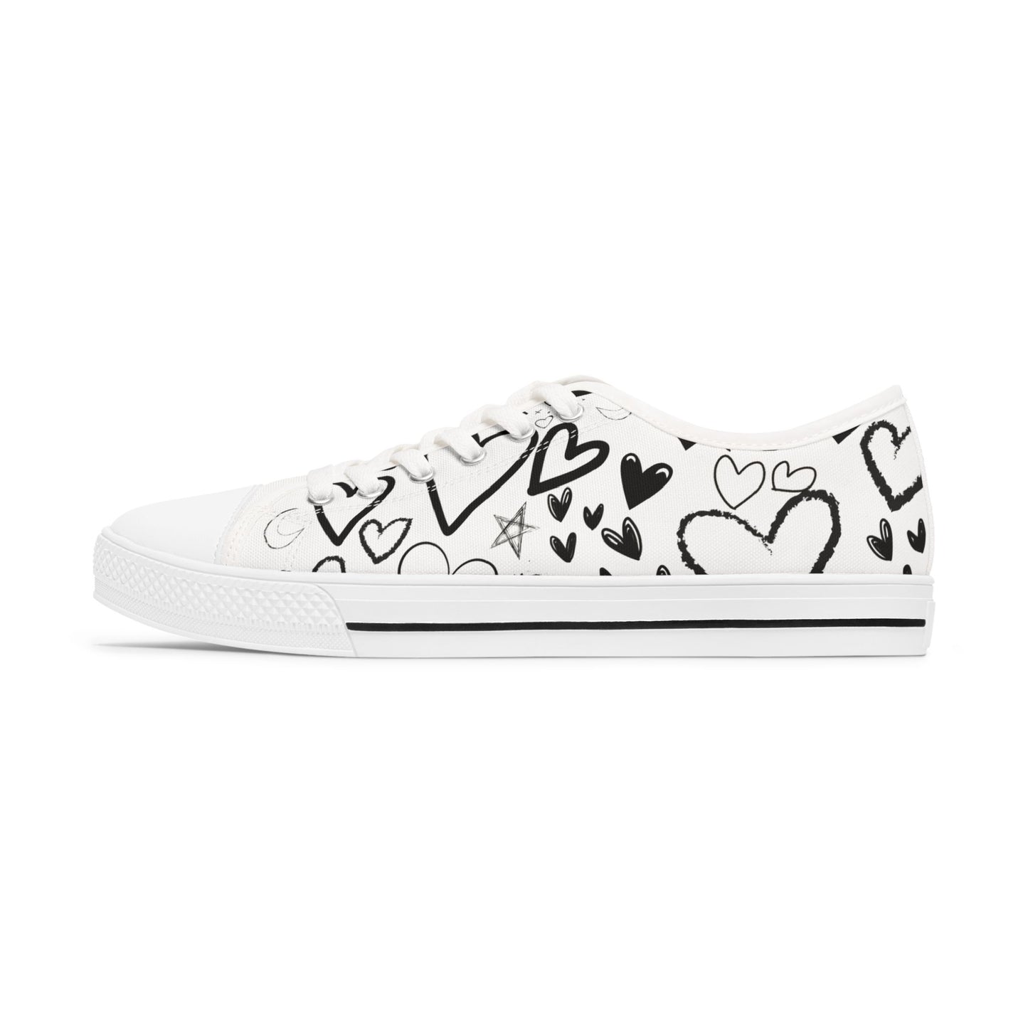 Women's Low Top Sneakers, anti bully shoes, casual shoes, women shoes, skinny fat, black heart shoes,