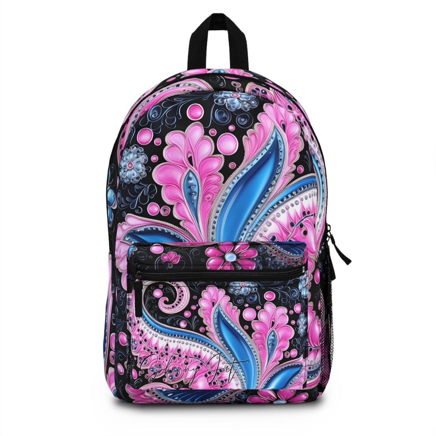 Student backpack bag paisley inspired Watercolour inspired design abstract art shoulder bag art tote creative fashion artist fashion makeup