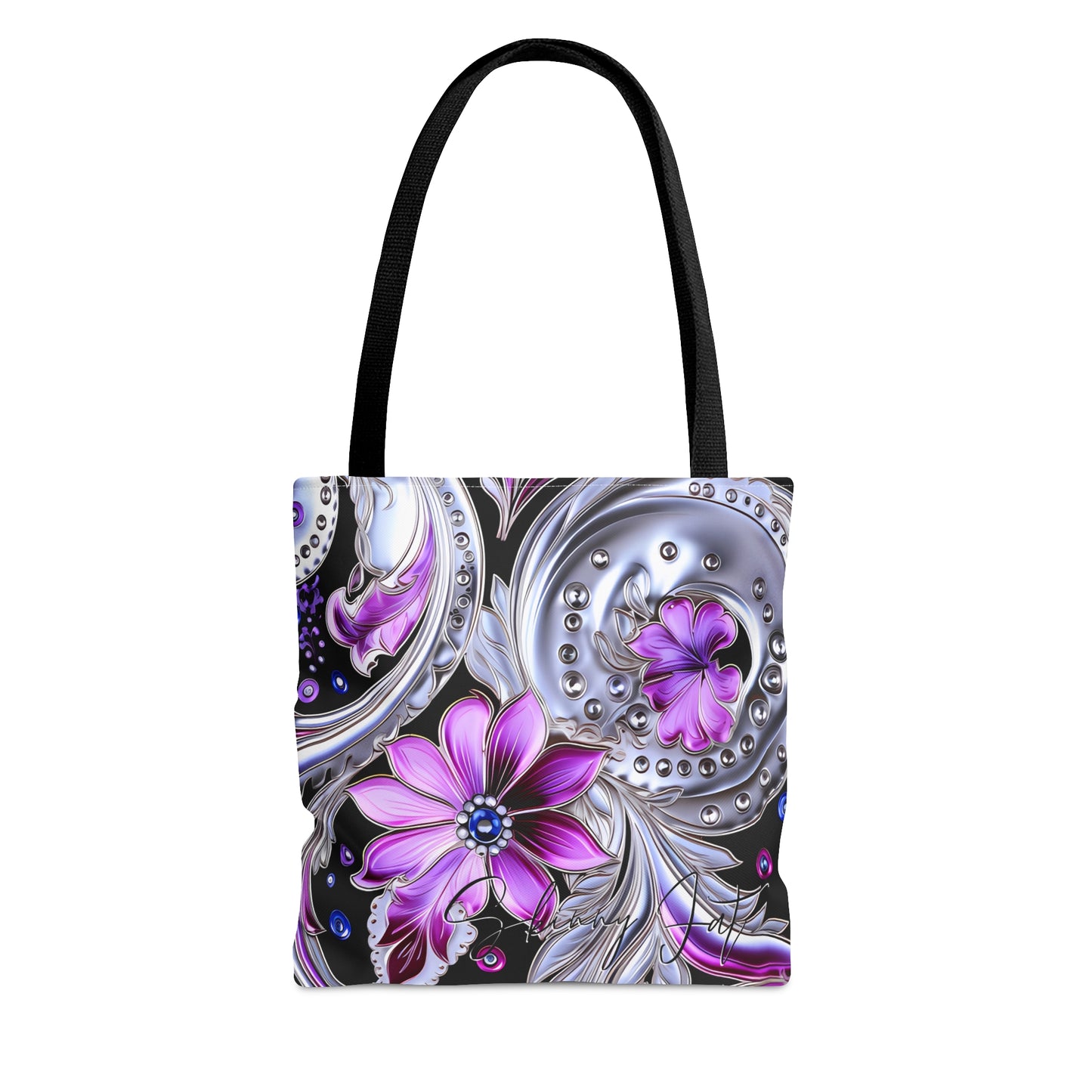 shoppers tote bag silver pink regal paisley inspired Watercolour design abstract art tote bag creative fashion gift for teen artist fashion