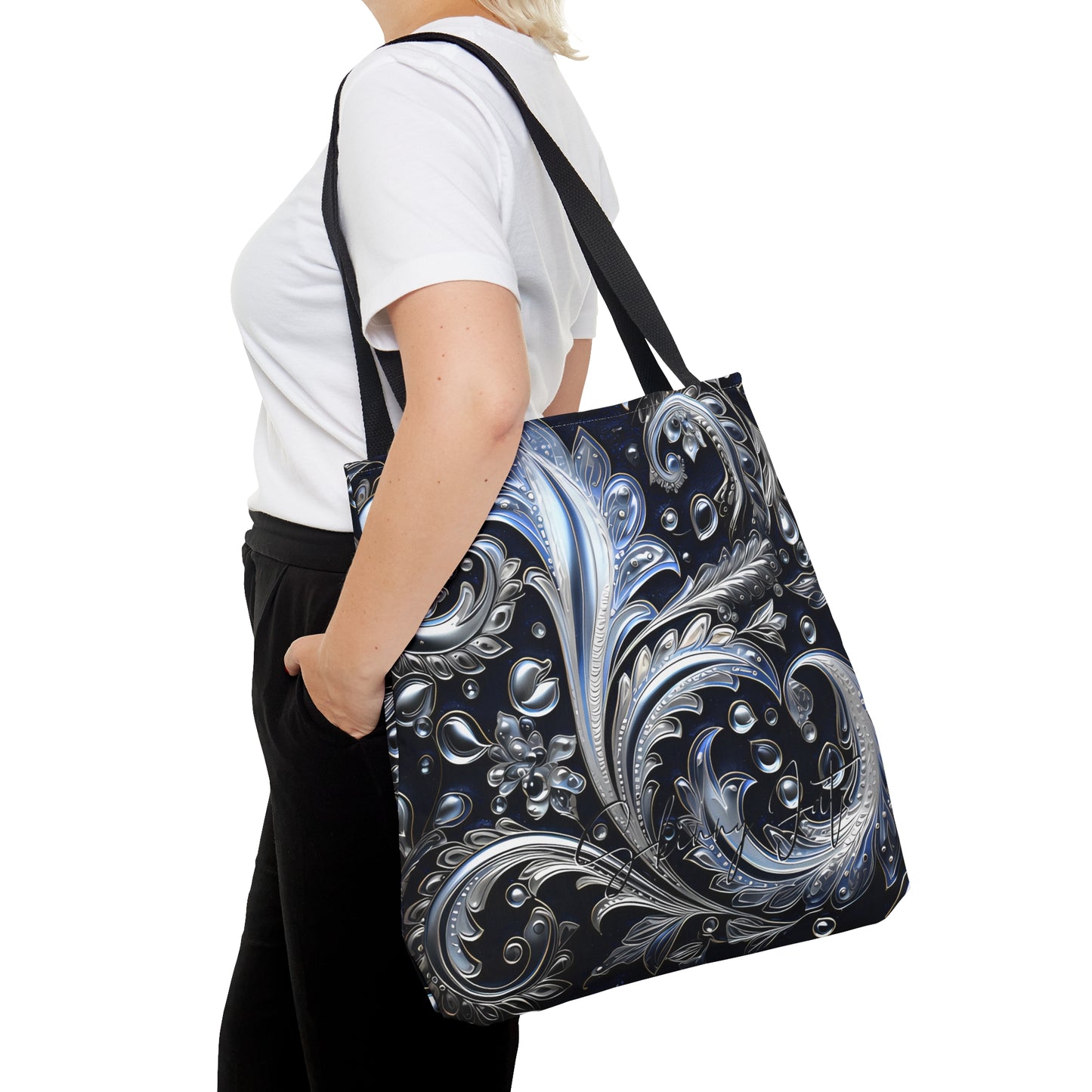 shoppers tote bag purple blue regal paisley inspired Watercolour design abstract art tote bag creative fashion gift for teen artist fashion