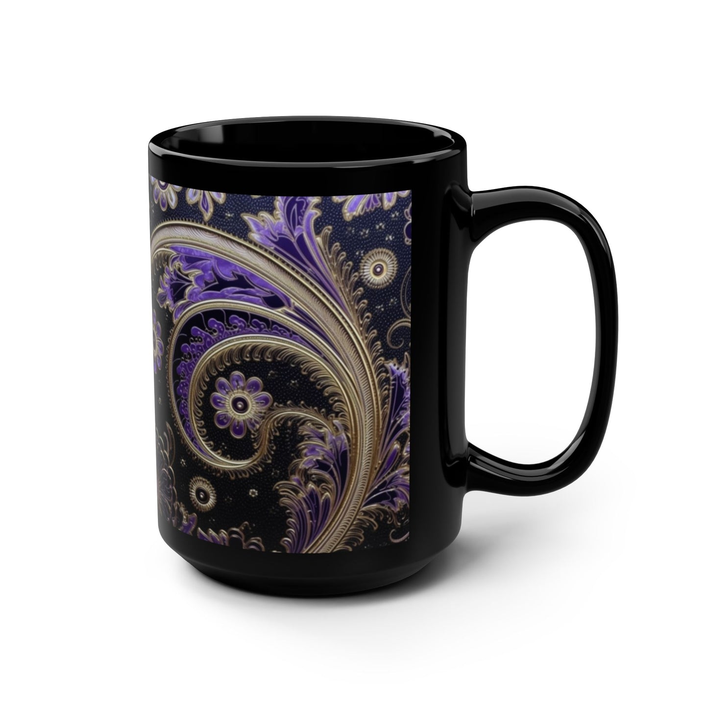 Paisley print ceramic coffee mug Hot beverage casual soup mug keep the street life alive with a morning cup of coffee graffiti regal style