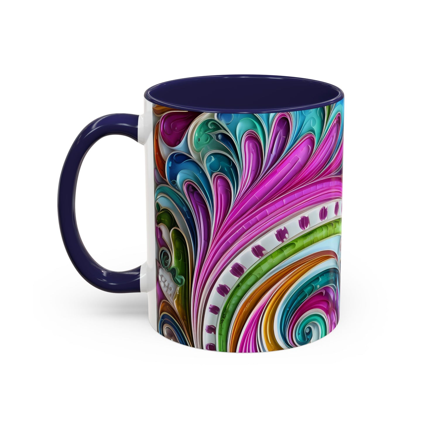 Paisley print ceramic coffee mug Hot beverage casual soup cup keep the caffeine life alive with a morning cup of coffee regal style 11oz