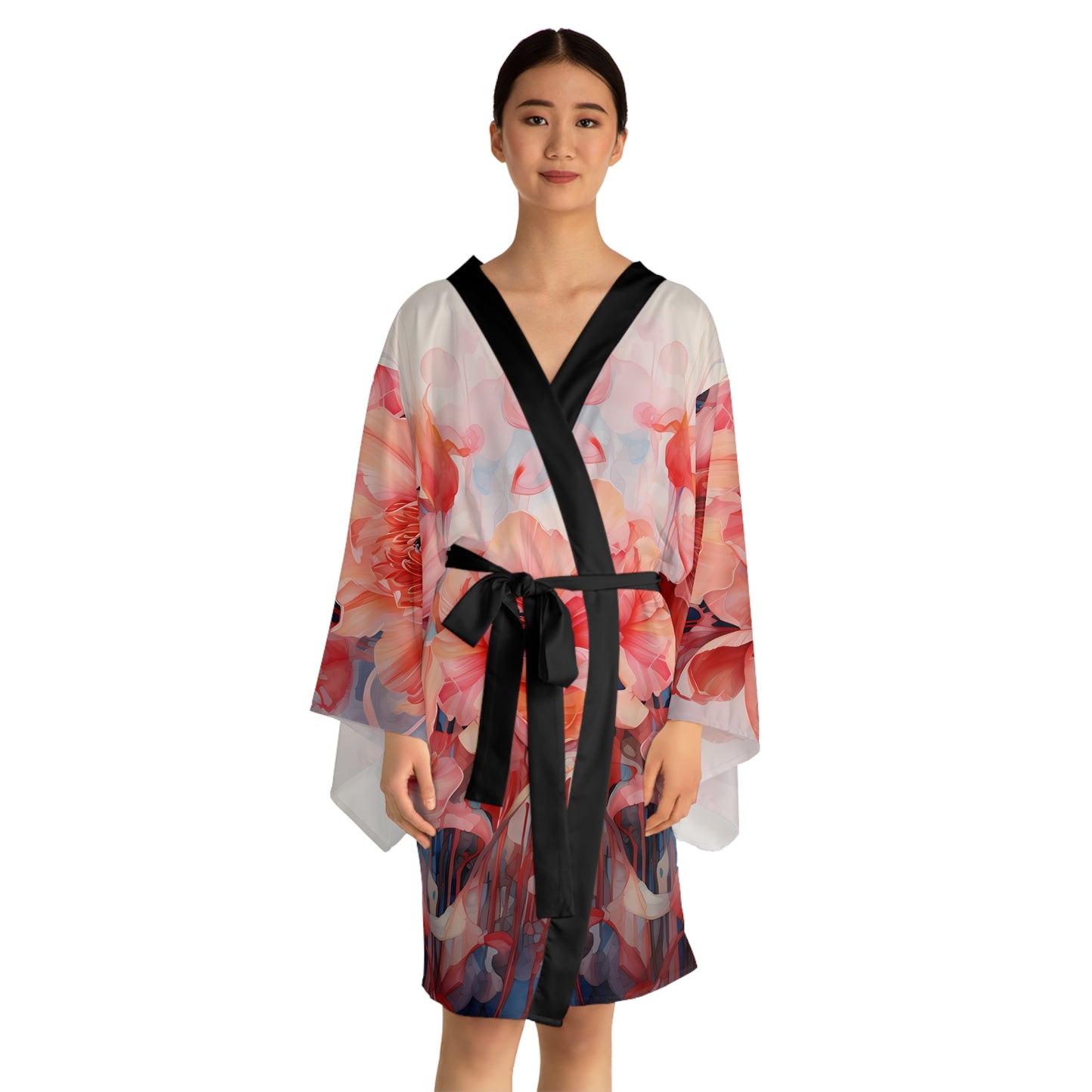 Womens kimono comfortable breathable flower design leisure wear Spring kimono love of a regal spring Feminine wear casual womens wear