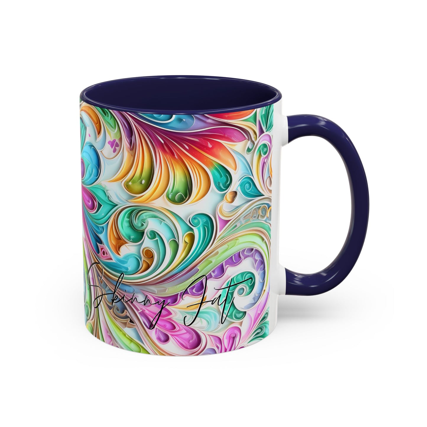 Paisley print ceramic coffee mug Hot beverage casual soup cup keep the caffeine life alive with a morning cup of coffee regal style 11oz