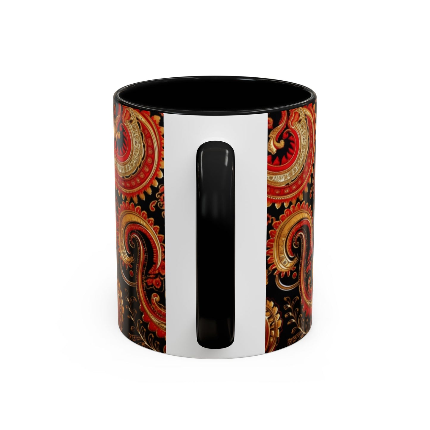 Paisley print ceramic coffee mug Hot beverage soup mug keep the street life alive with a morning cup of coffee graffiti regal style 11oz