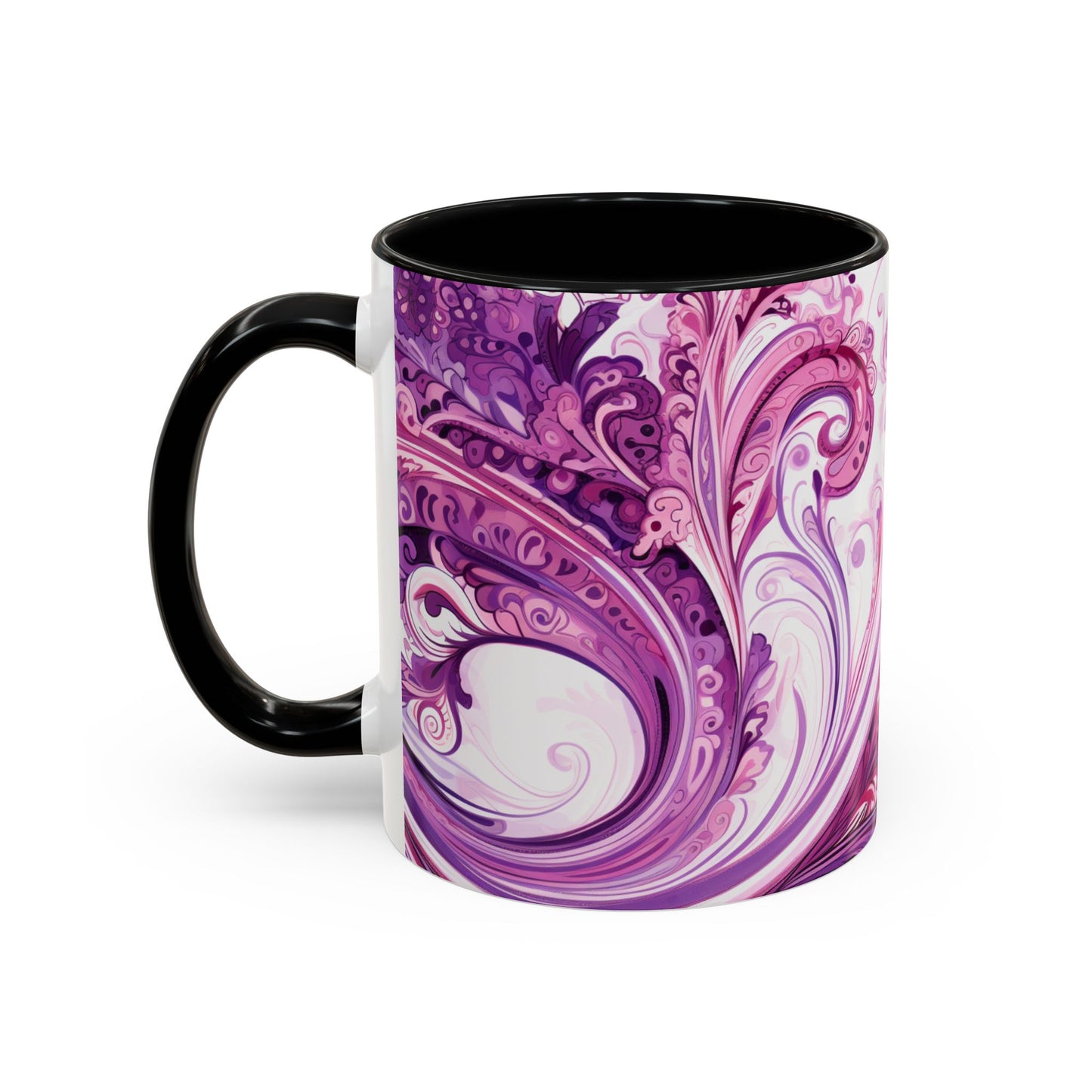 Coffee mug Paisley print ceramic Hot beverage casual soup cup keep the caffeine life alive with a morning drink of coffee regal style 11oz