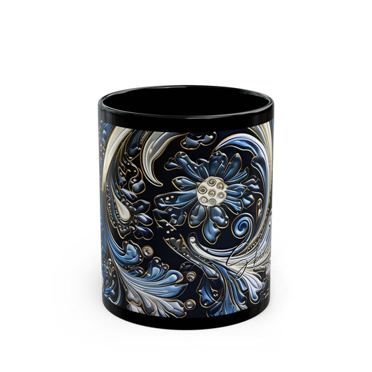 Coffee mug Paisley print ceramic Hot beverage casual soup cup keep the caffeine life alive with a morning drink of coffee regal style 11oz