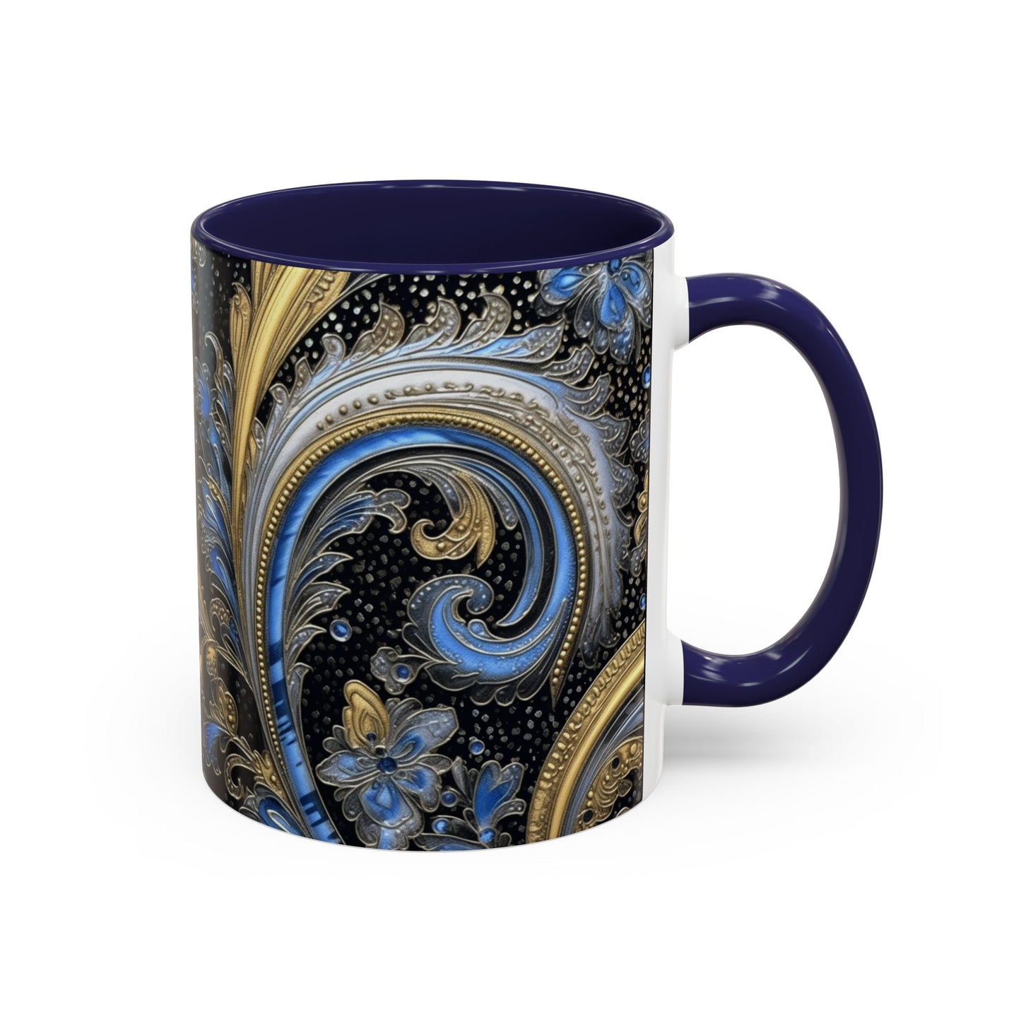 Paisley print ceramic coffee mug Hot beverage soup mug keep the street life alive with a morning cup of coffee graffiti regal style 11oz