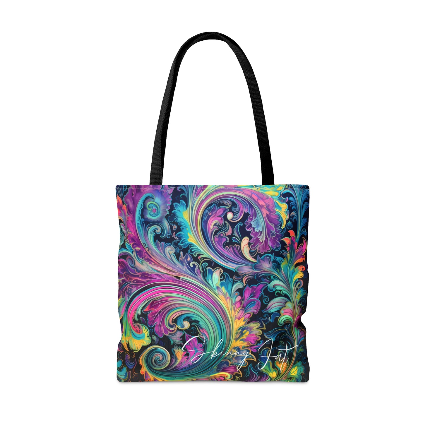 Artistic tote bag purple green regal paisley inspired Watercolour design abstract art tote bag creative fashion gift for teen artist fashion