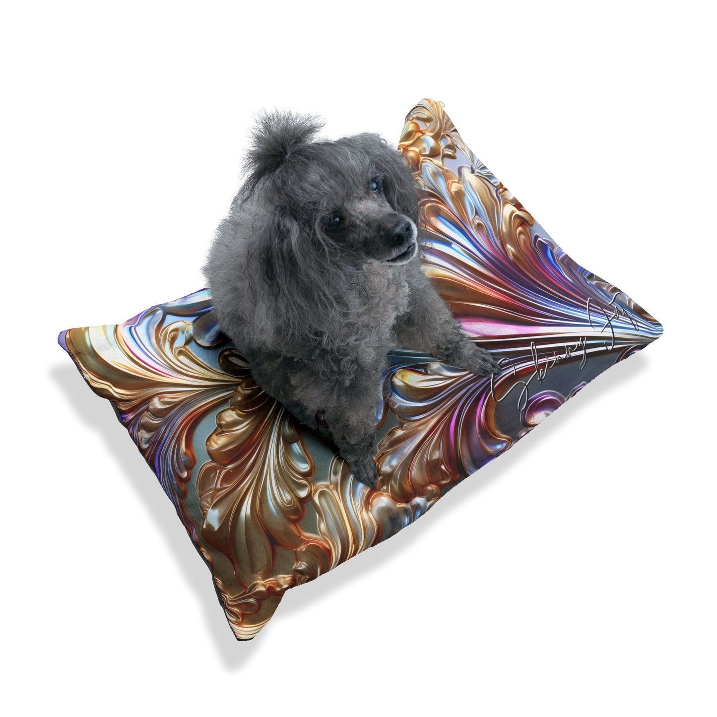 Pet bed Where Comfort Meets AI Signature Graphics Printed Pet Bed gift Custom Pet Personalized Pillow Pet Gift square shaped pillow