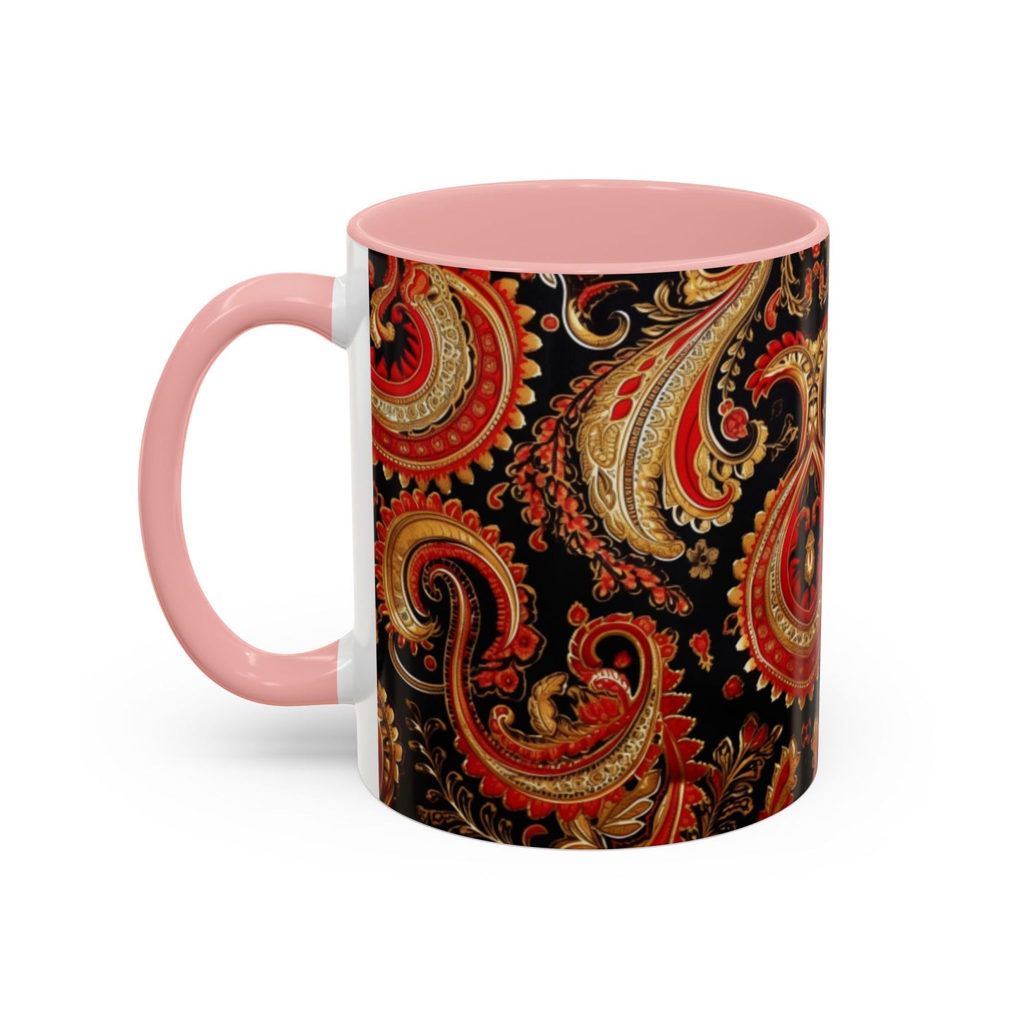 Paisley print ceramic coffee mug Hot beverage soup mug keep the street life alive with a morning cup of coffee graffiti regal style 11oz