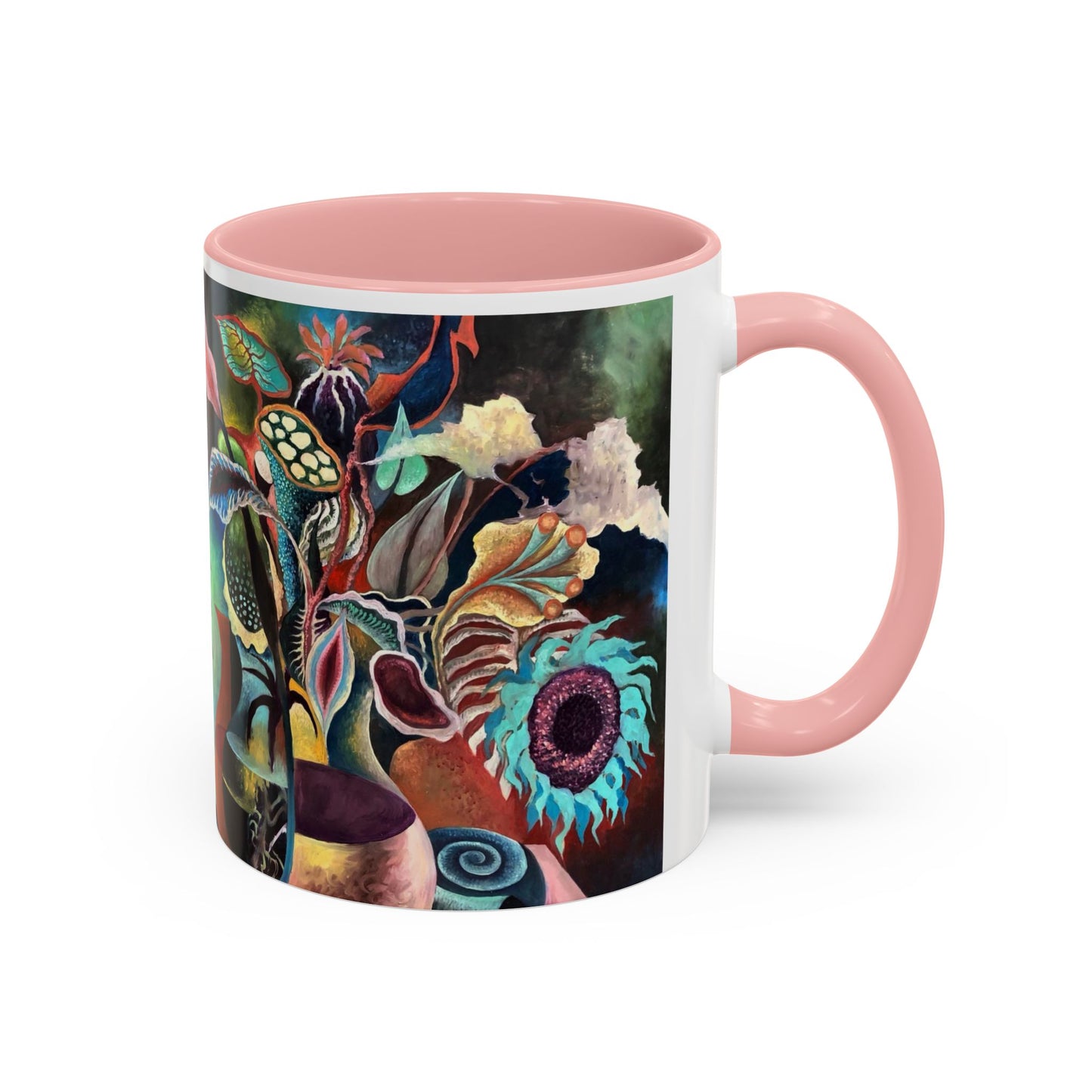 Flower print ceramic coffee mug 11 oz Hot beverage casual soup mug keep the street life alive with a morning cup of coffee graffiti style