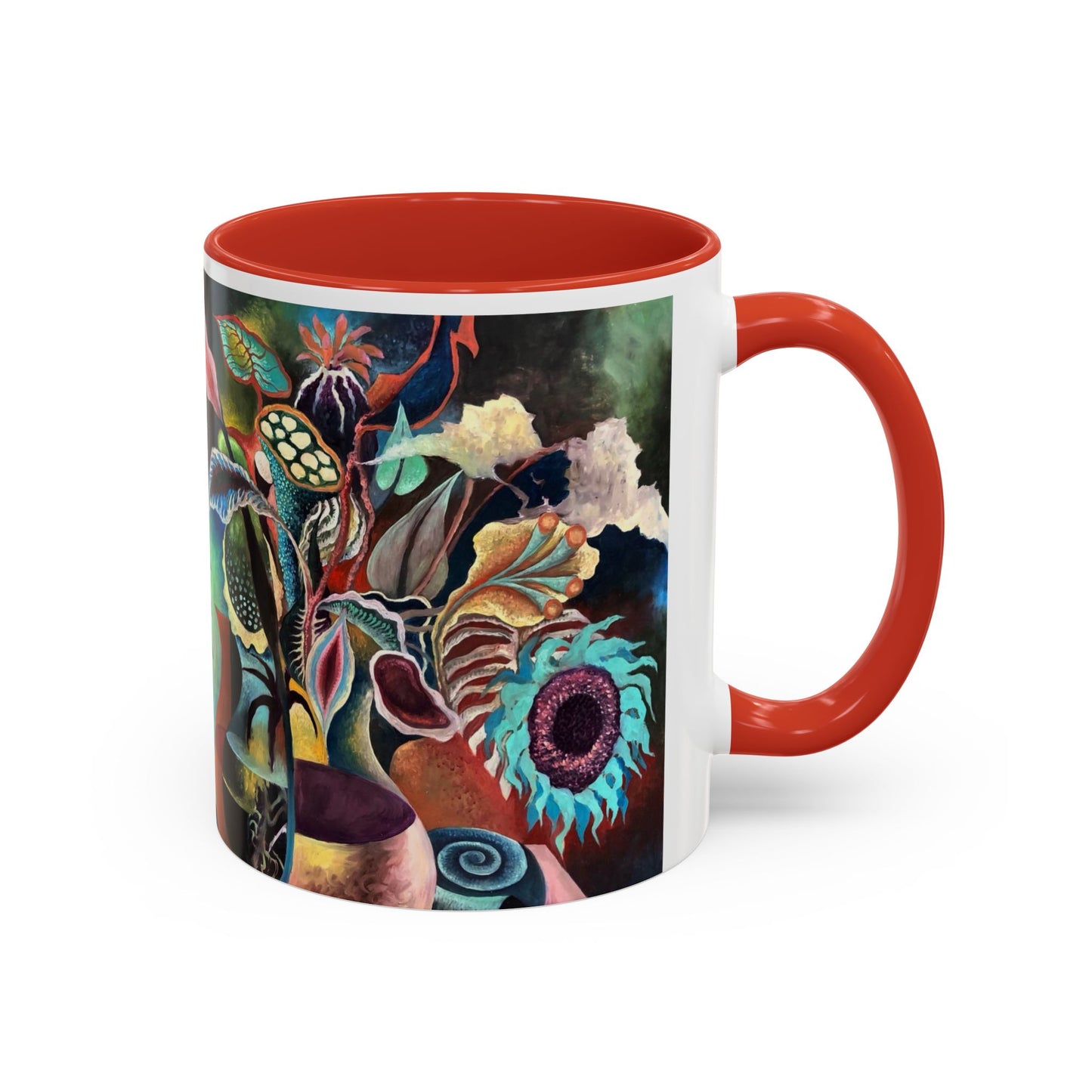 Flower print ceramic coffee mug 11 oz Hot beverage casual soup mug keep the street life alive with a morning cup of coffee graffiti style