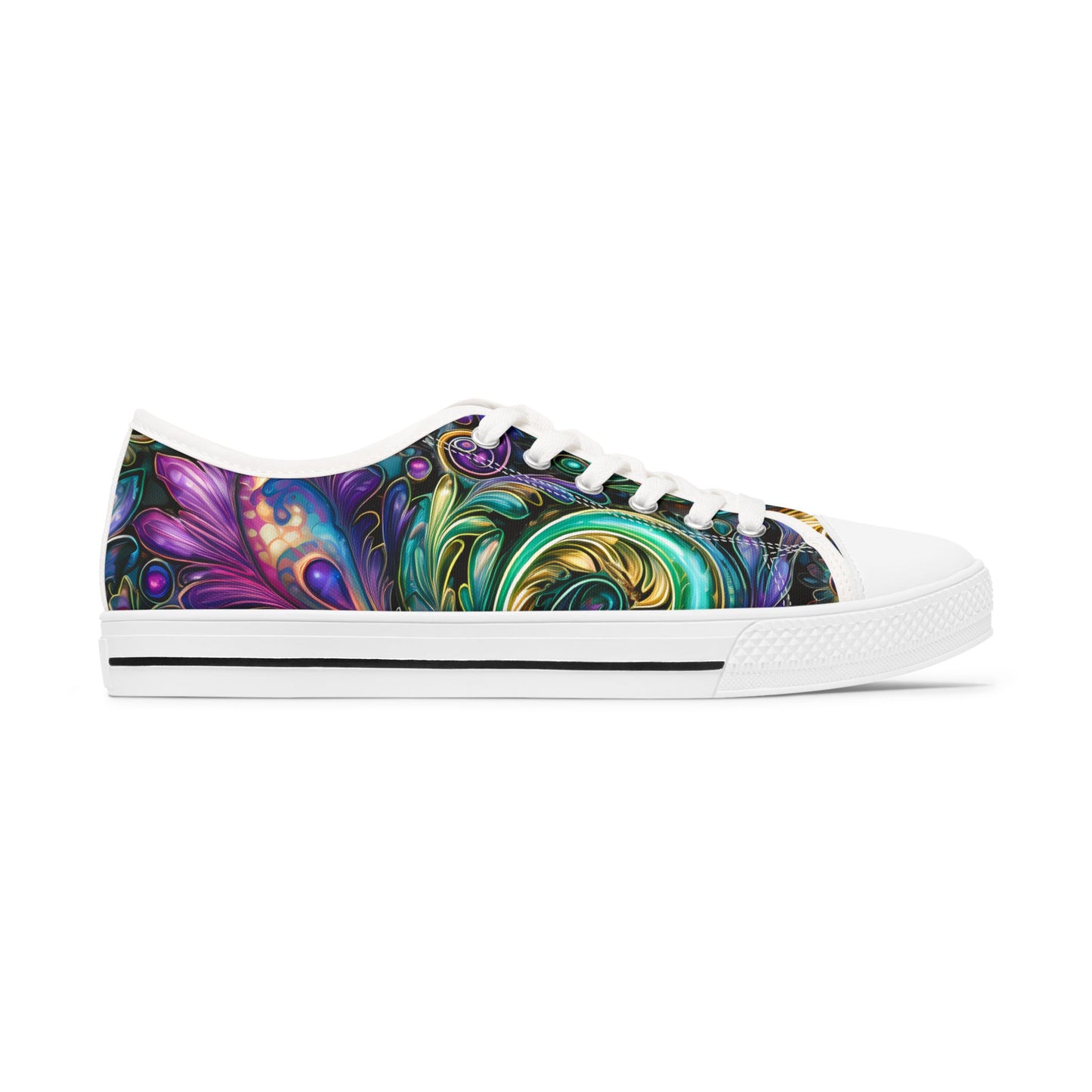 Womens Low Top abstract art print shoe low top abstract art shoes artistic sneaker abstract pattern unique footwear paisley abstract design