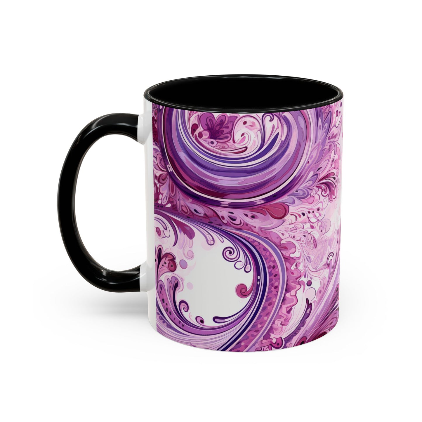 Coffee mug Paisley print ceramic Hot beverage casual soup cup keep the caffeine life alive with a morning drink of coffee regal style 11oz