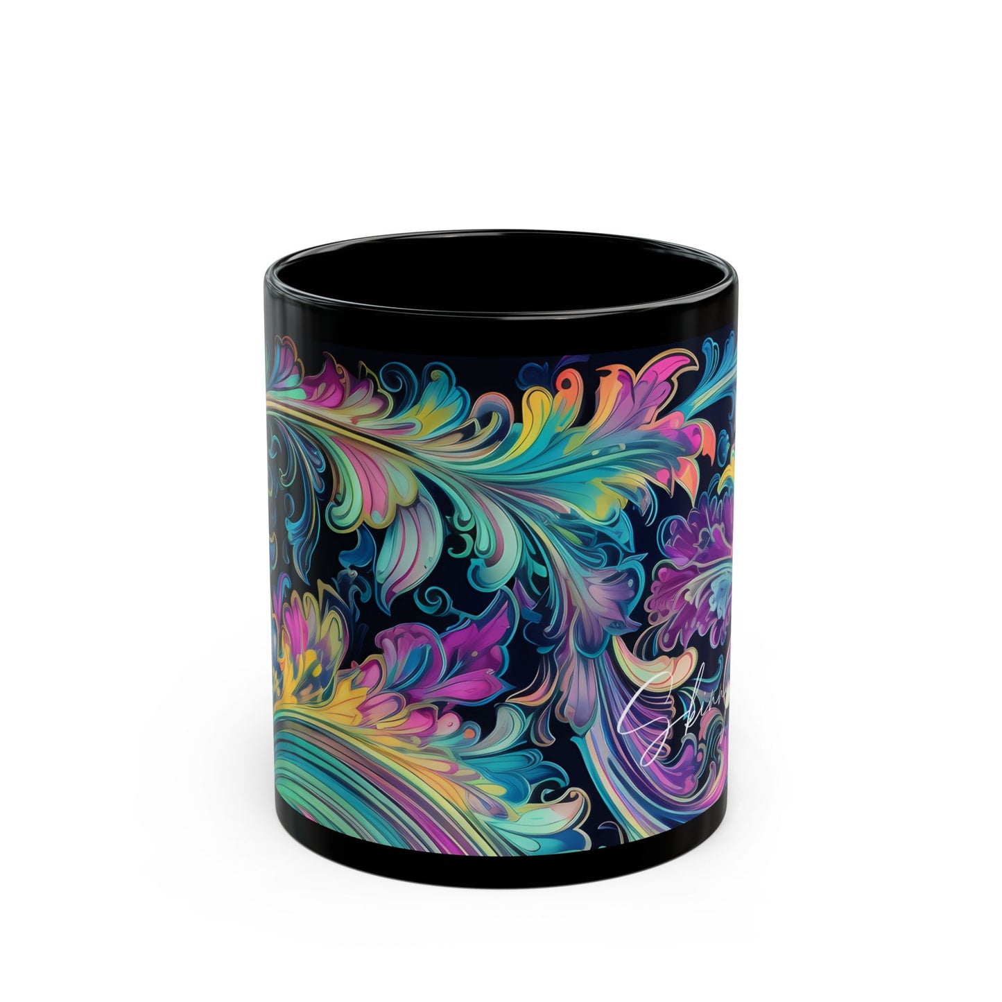 Coffee mug Paisley print ceramic Hot beverage casual soup cup keep the caffeine life alive with a morning drink of coffee regal style 11oz