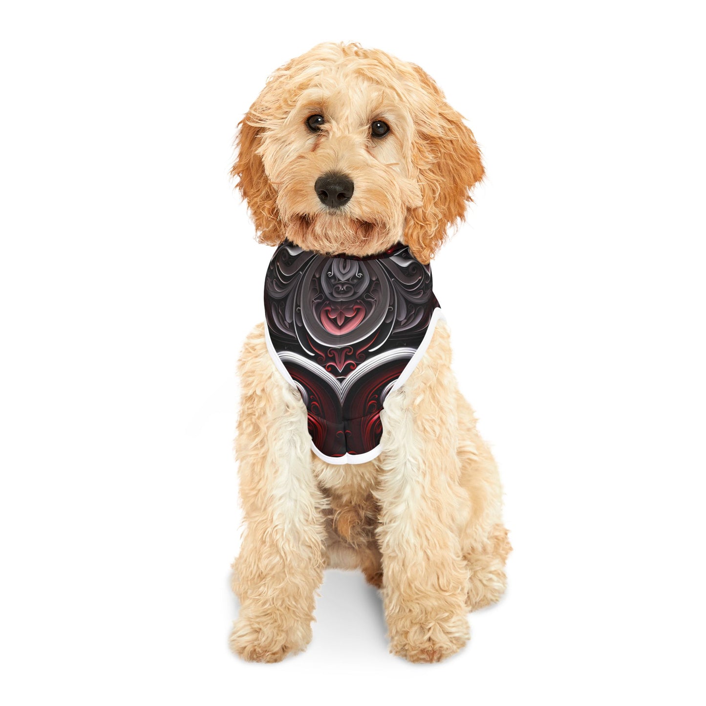 Pet hoodies printed with Ai graphics, polyester made light weight, cozy breathable pet apparel, stylish pet clothing, small pet grooming