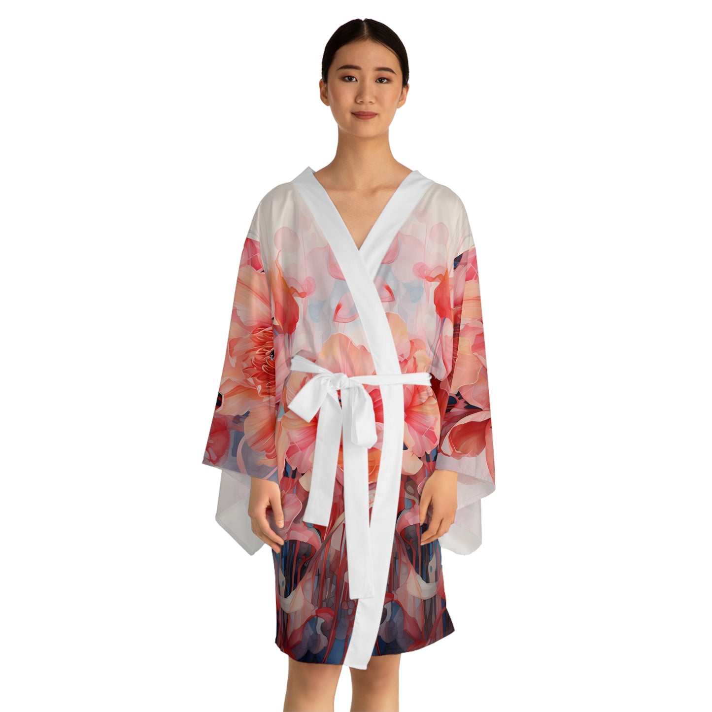 Womens kimono comfortable breathable flower design leisure wear Spring kimono love of a regal spring Feminine wear casual womens wear