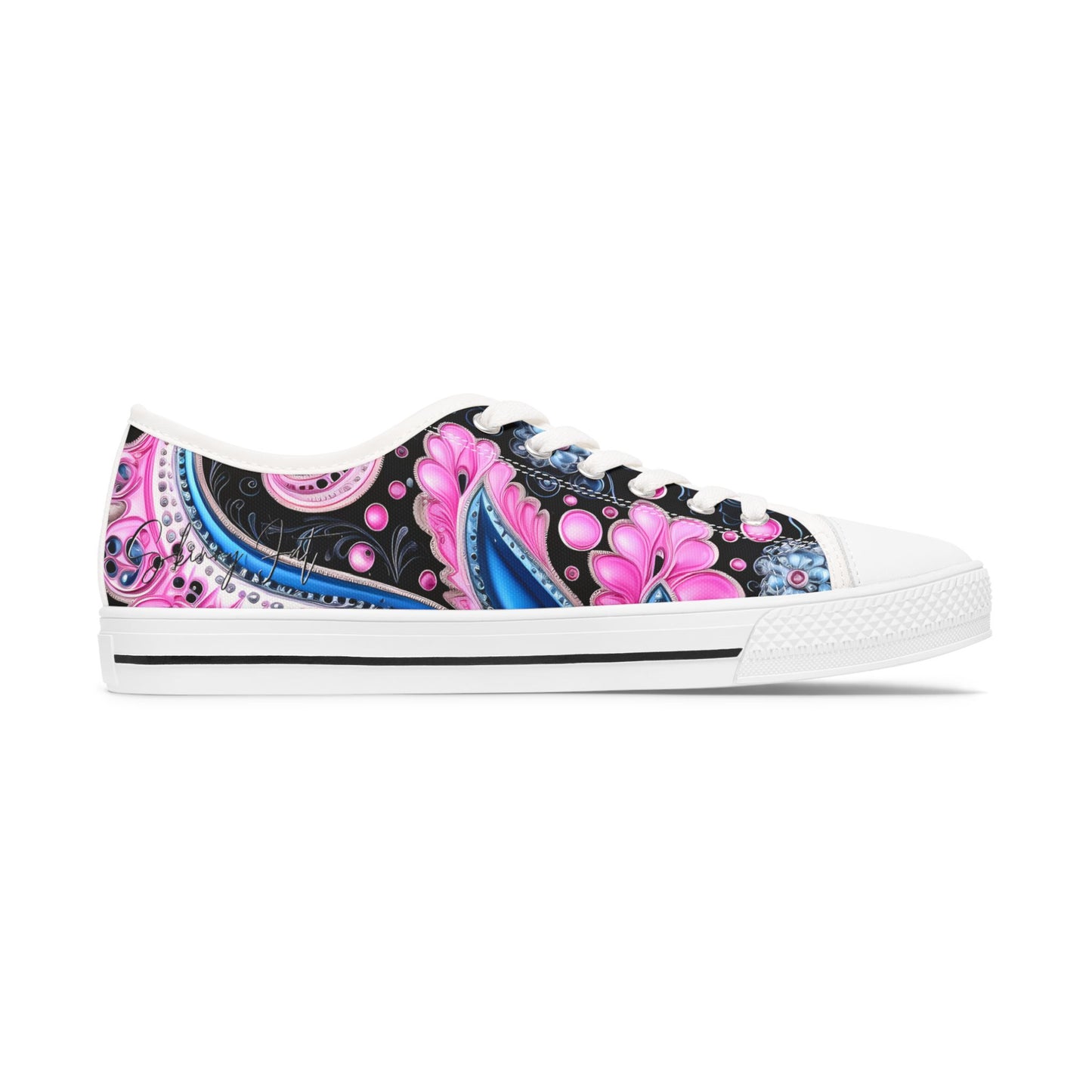 Womens Low Top abstract art print shoe low top abstract art shoes artistic sneaker abstract pattern unique footwear paisley abstract design