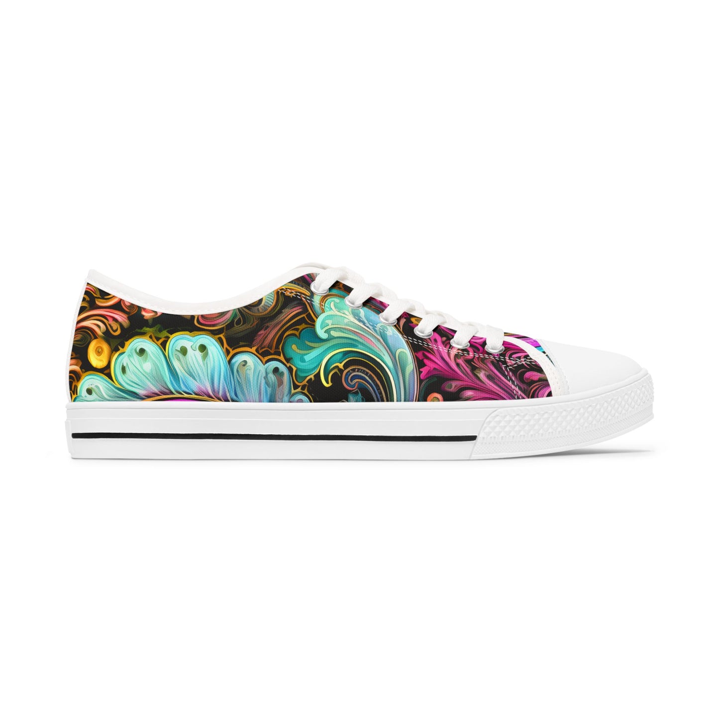 Womens Low Top abstract art print shoe low top abstract art shoes artistic sneaker abstract pattern unique footwear paisley abstract design