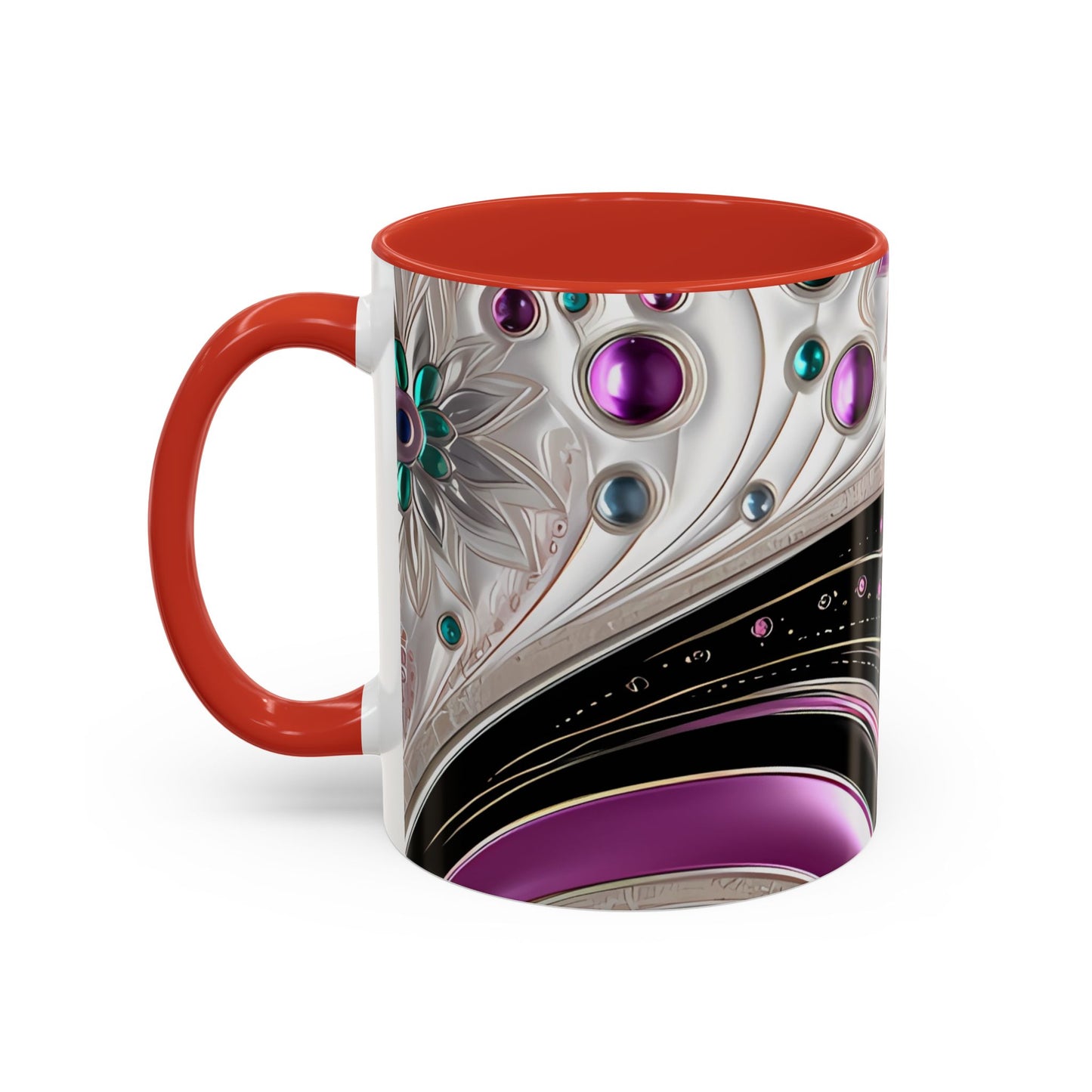 Coffee mug Paisley print ceramic Hot beverage casual soup cup keep the caffeine life alive with a morning drink of coffee regal style 11oz