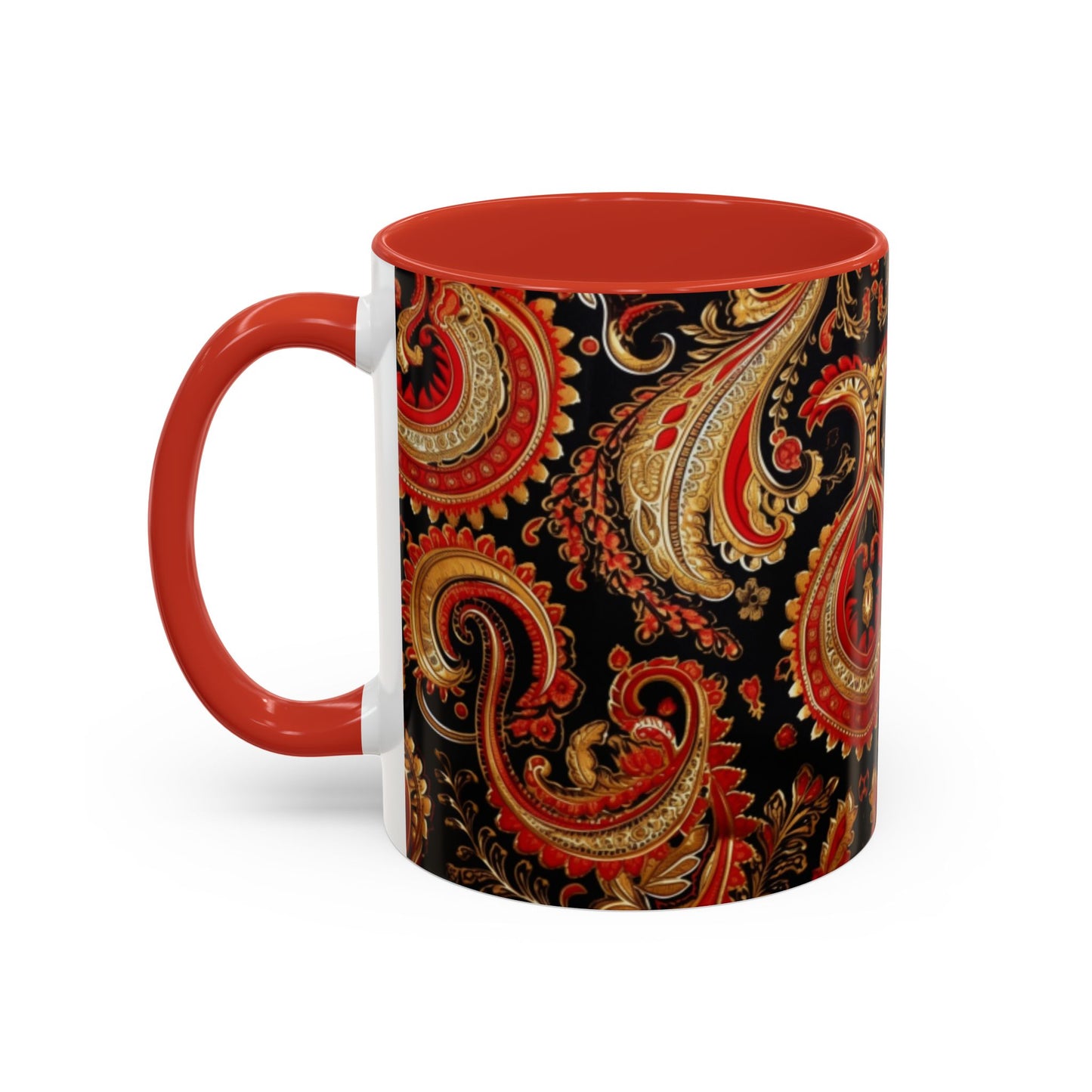 Paisley print ceramic coffee mug Hot beverage soup mug keep the street life alive with a morning cup of coffee graffiti regal style 11oz