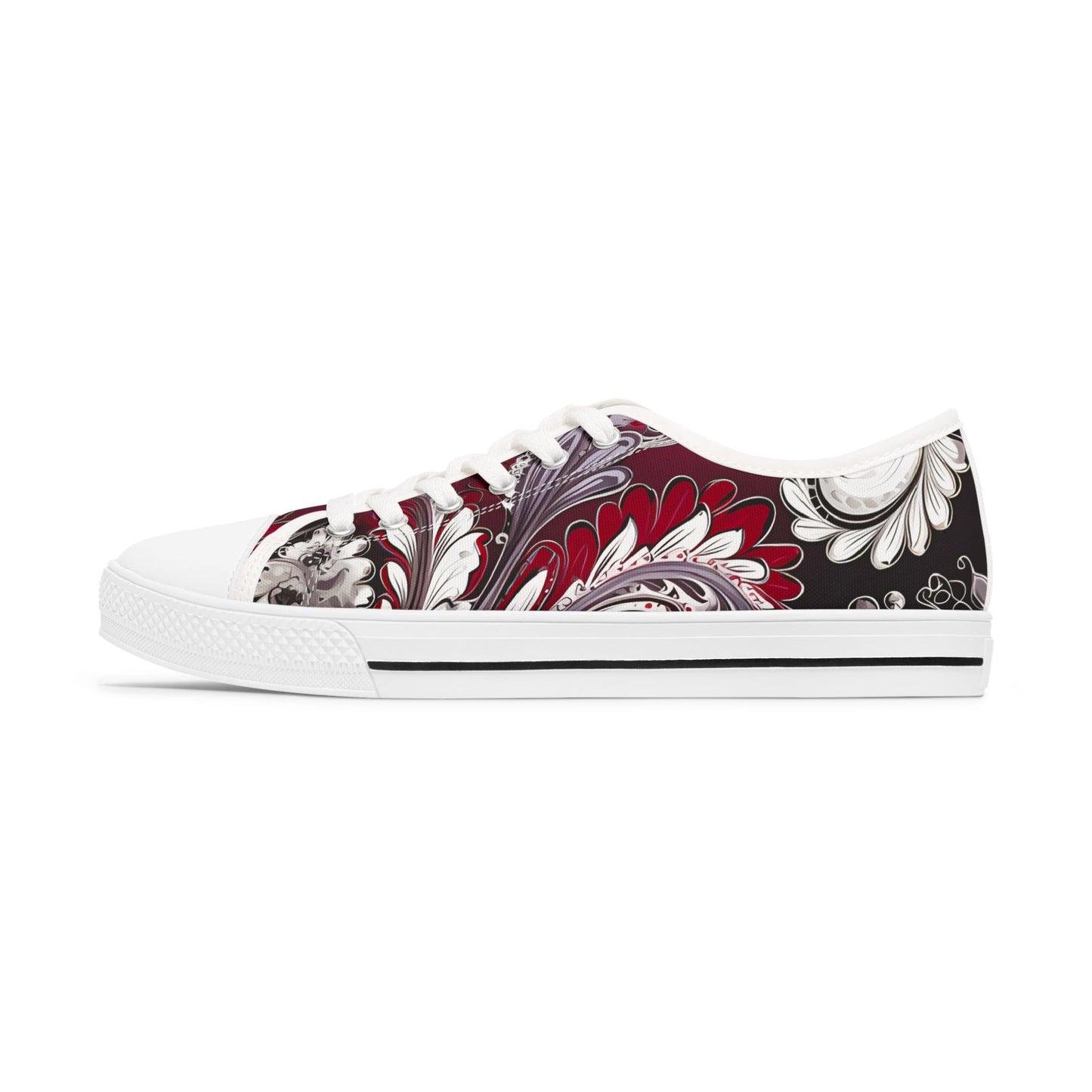 Womens Low Top abstract art print shoe low top abstract art shoes artistic sneaker abstract pattern unique footwear paisley abstract design