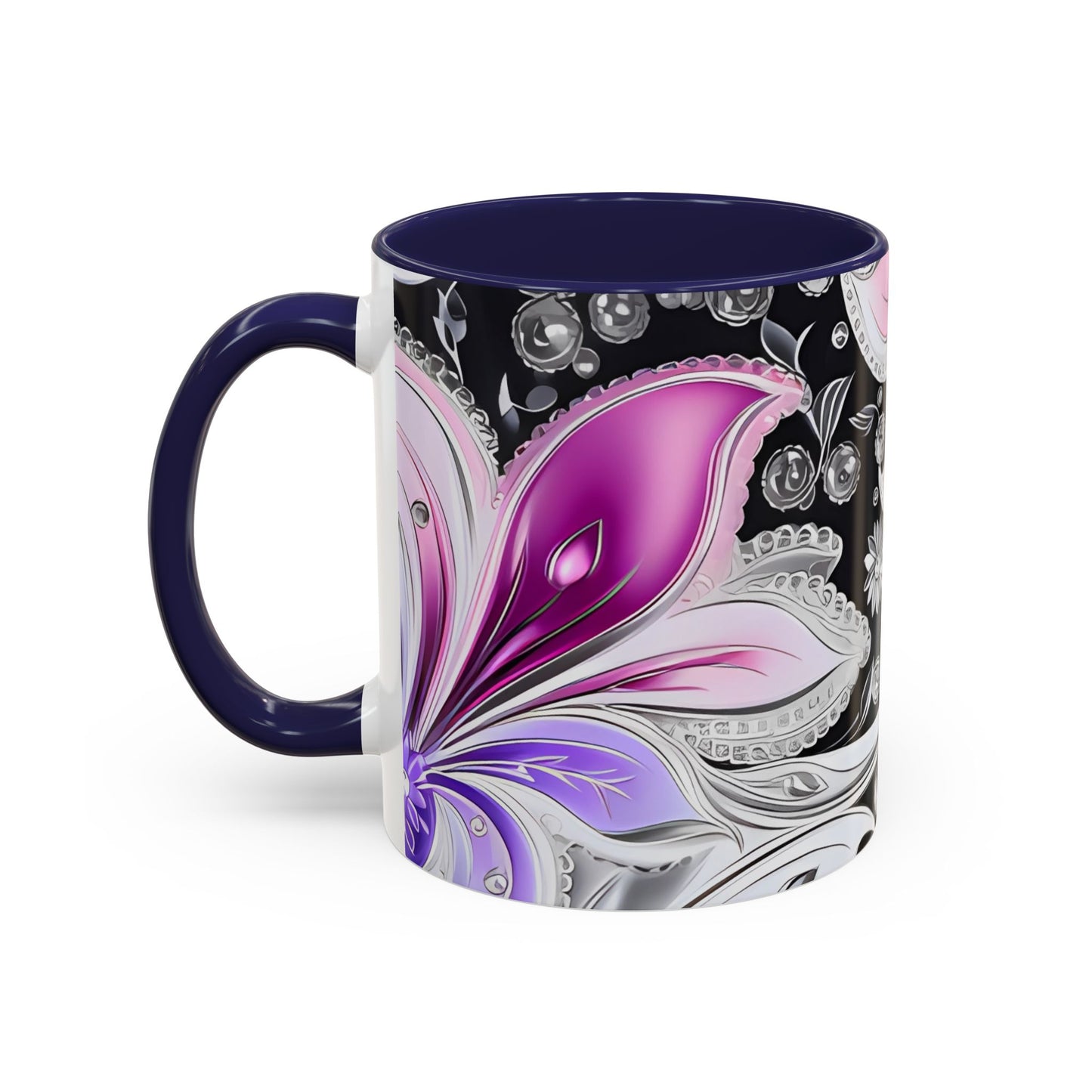 Coffee mug Paisley print ceramic Hot beverage casual soup cup keep the caffeine life alive with a morning drink of coffee regal style  11oz