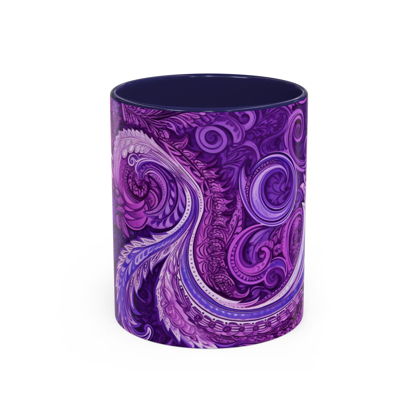 Coffee mug Paisley print ceramic Hot beverage casual soup cup keep the caffeine life alive with a morning drink of coffee regal style 11oz