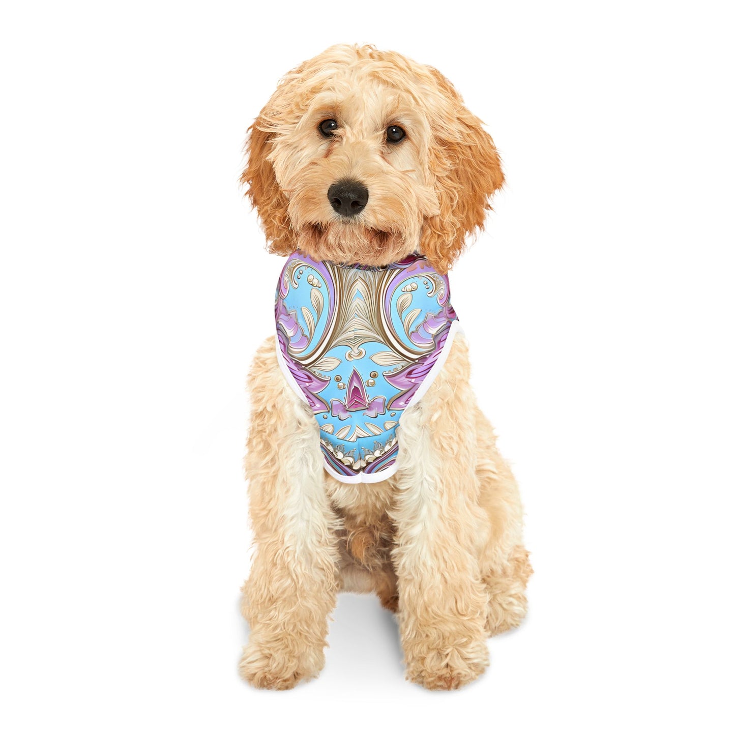 Pet hoodies printed with Ai graphics, polyester made light weight, cozy breathable pet apparel, stylish pet clothing, small pet grooming