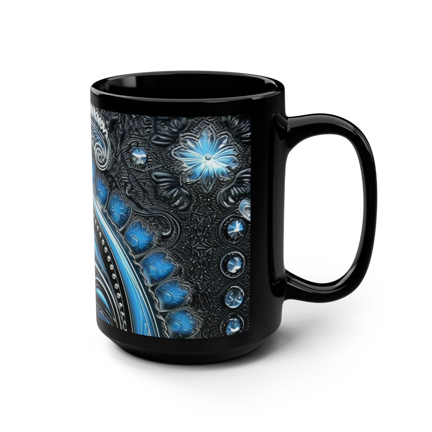 coffee mug Paisley print ceramic  Hot beverage casual soup cup keep the caffeine life alive with a morning cup of coffee regal style 15oz