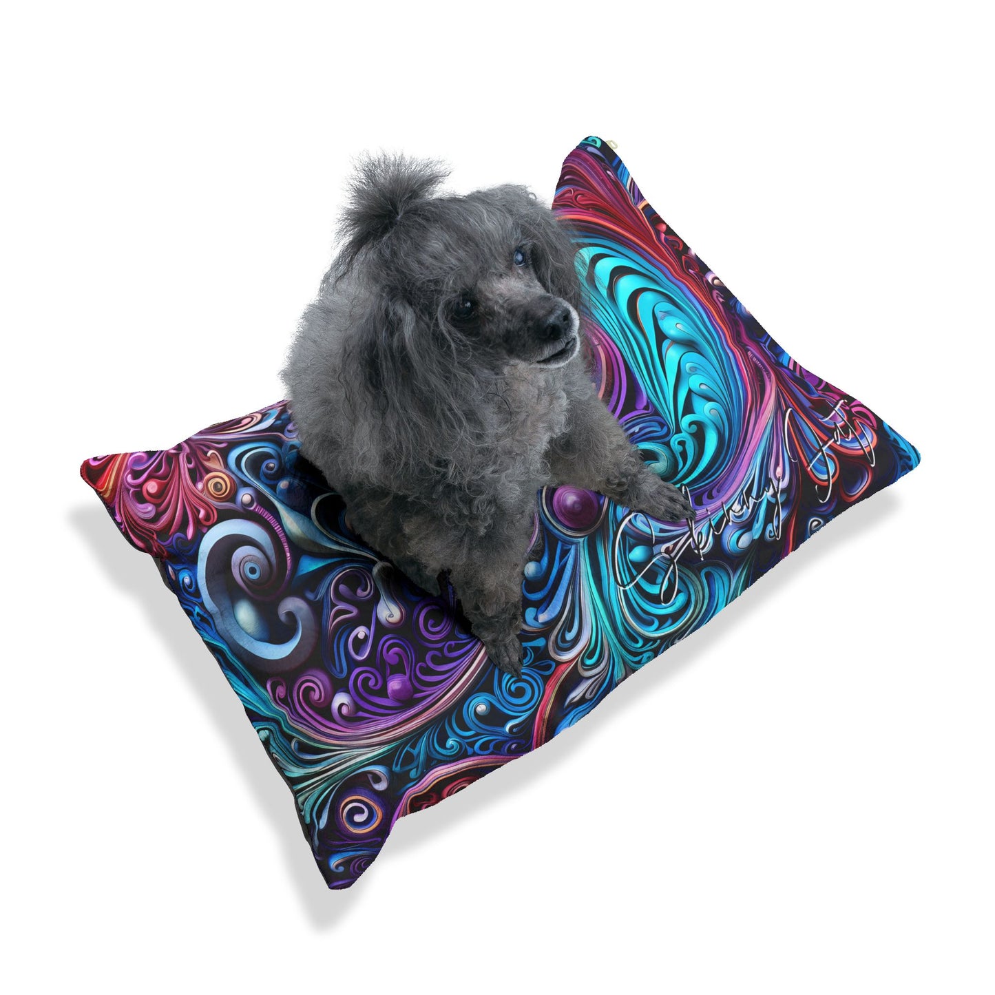 Pet bed Where Comfort Meets AI Signature Graphics Printed Pet Bed gift Custom Pet Personalized Pillow Pet Gift square shaped pillow