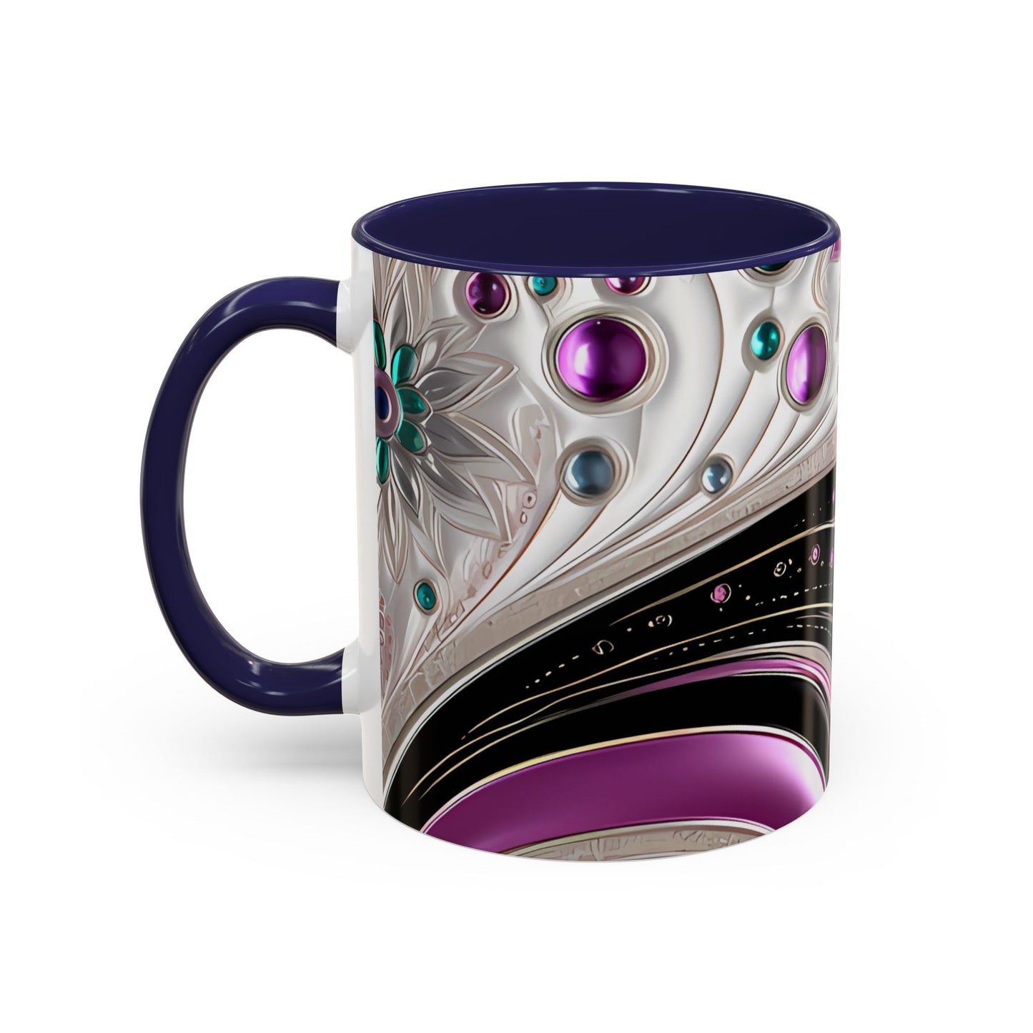 Coffee mug Paisley print ceramic Hot beverage casual soup cup keep the caffeine life alive with a morning drink of coffee regal style 11oz