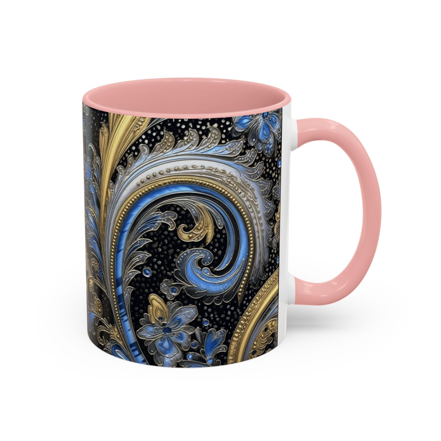 Paisley print ceramic coffee mug Hot beverage soup mug keep the street life alive with a morning cup of coffee graffiti regal style 11oz