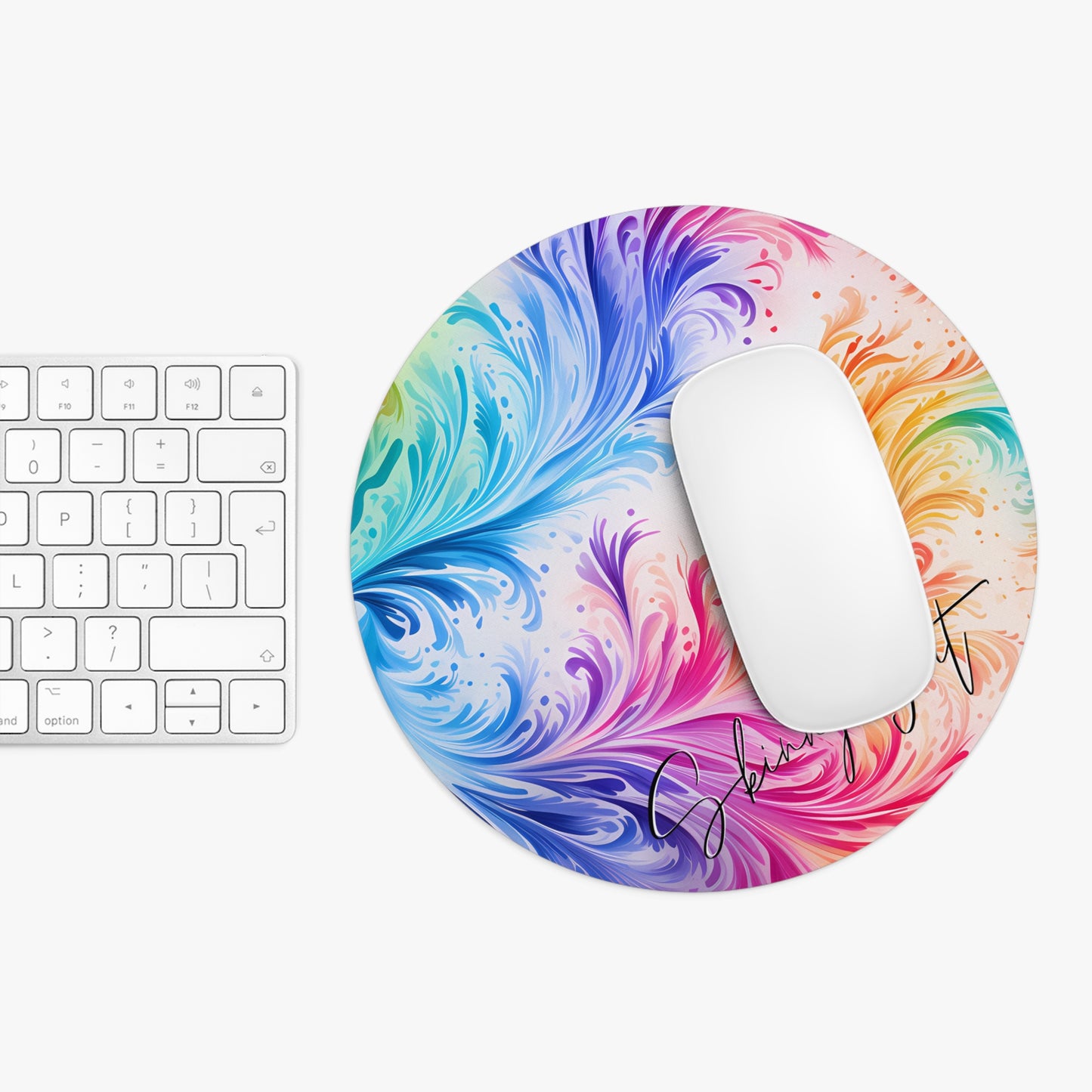 Mouse pad with Ai graphic printed image on circle style gift of Cosmic Creations AI-Infused Circle Mouse Pad gift Captivating Graphic Print