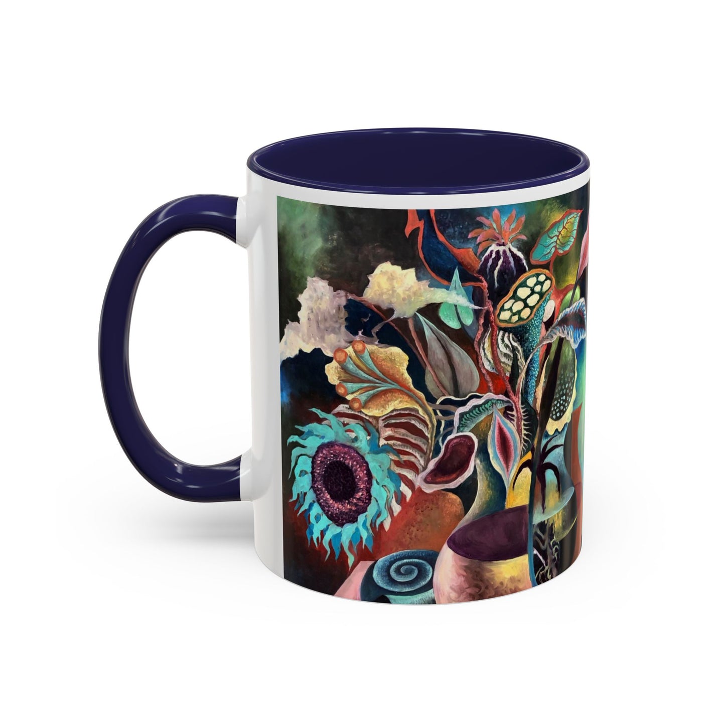 Flower print ceramic coffee mug 11 oz Hot beverage casual soup mug keep the street life alive with a morning cup of coffee graffiti style