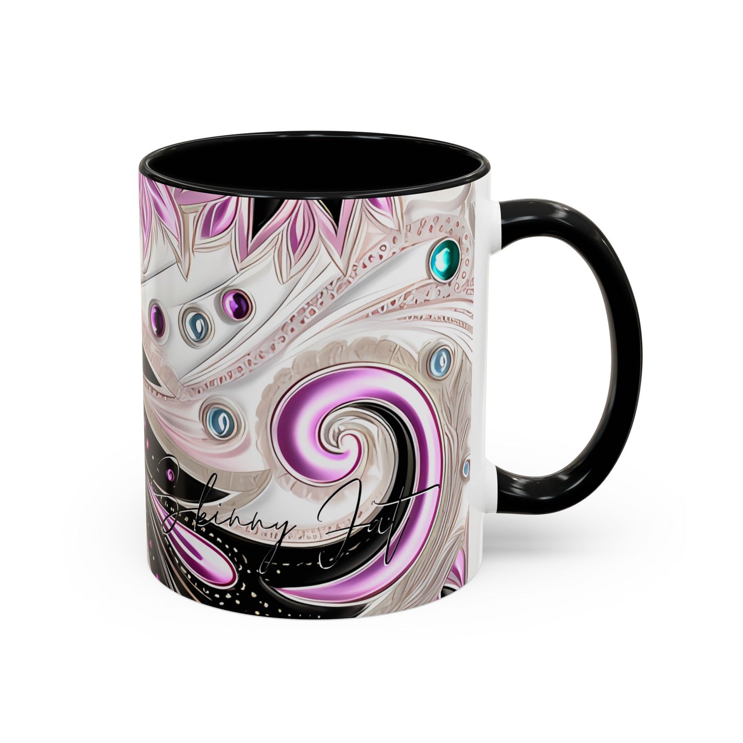 Coffee mug Paisley print ceramic Hot beverage casual soup cup keep the caffeine life alive with a morning drink of coffee regal style 11oz