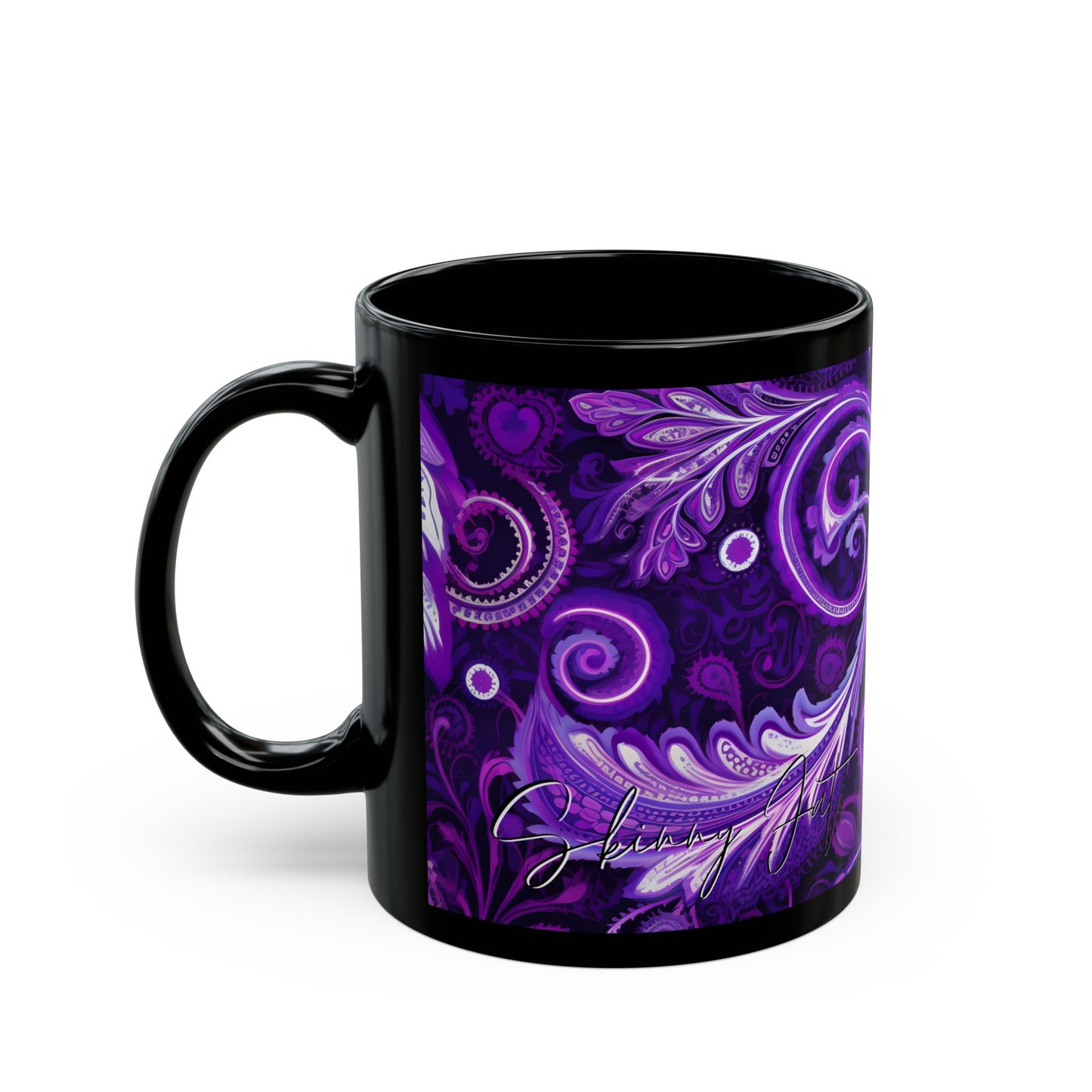 Coffee mug Paisley print ceramic Hot beverage casual soup cup keep the caffeine life alive with a morning drink of coffee regal style 11oz