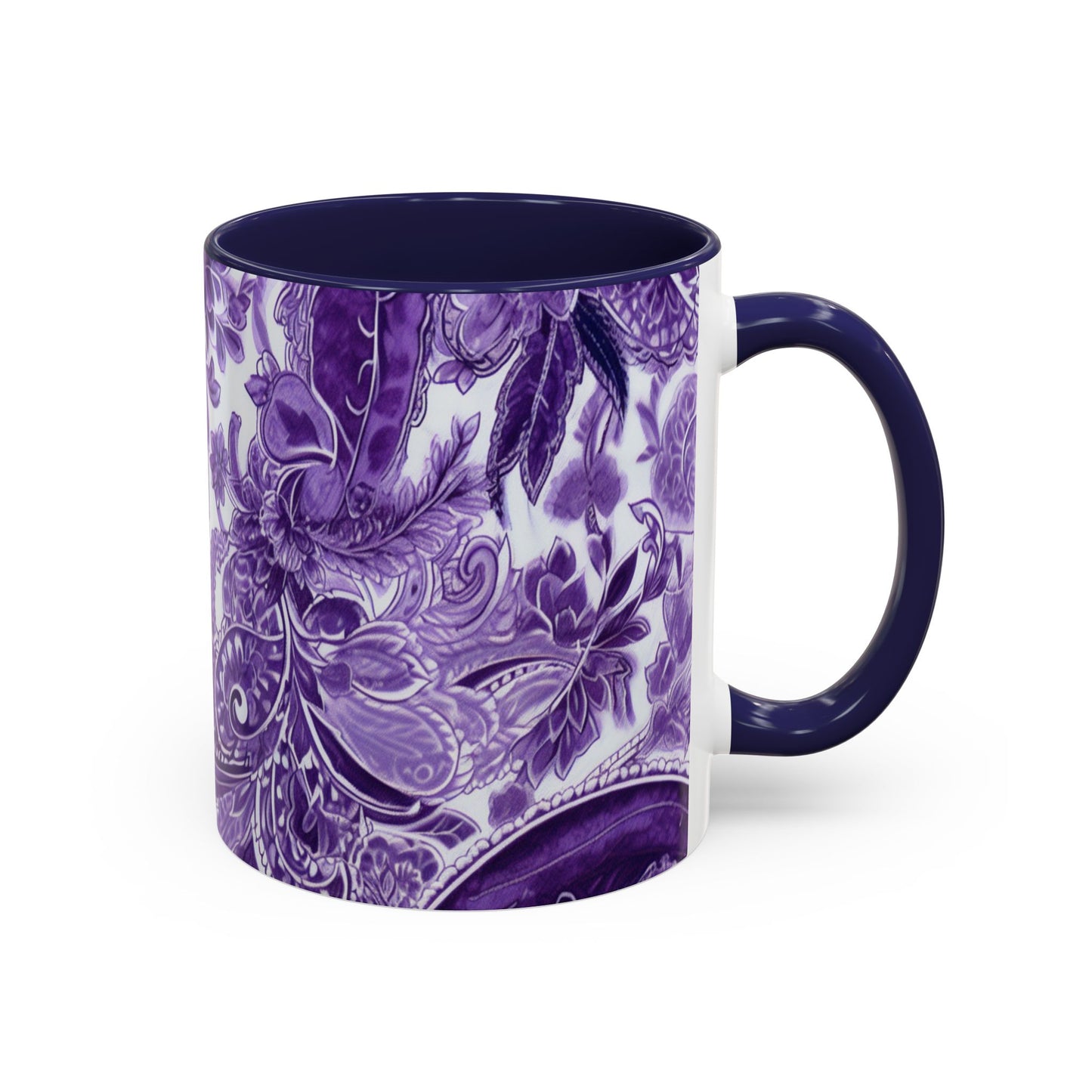 Coffee mug Paisley print ceramic Hot beverage casual soup cup keep the caffeine life alive with a morning drink of coffee regal style 11oz