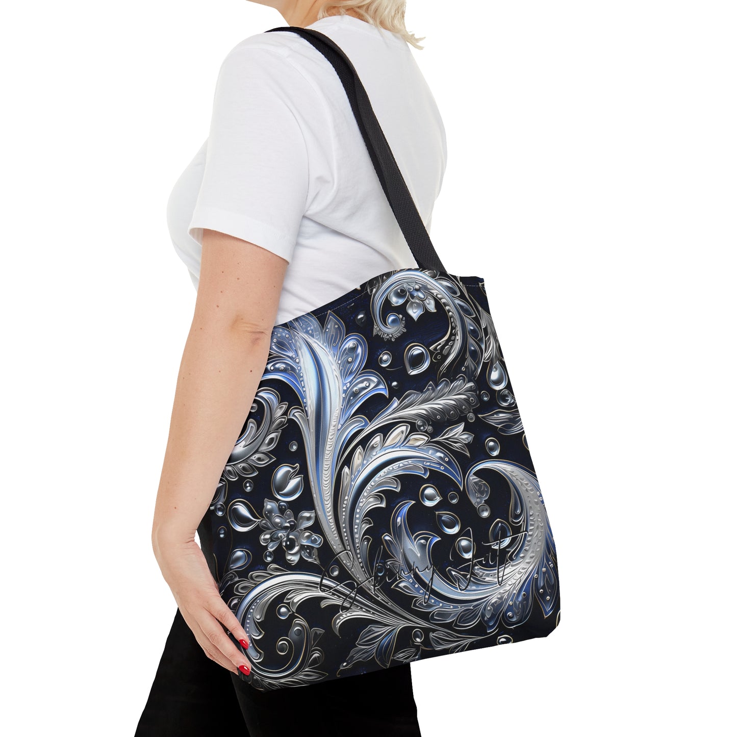 shoppers tote bag purple blue regal paisley inspired Watercolour design abstract art tote bag creative fashion gift for teen artist fashion