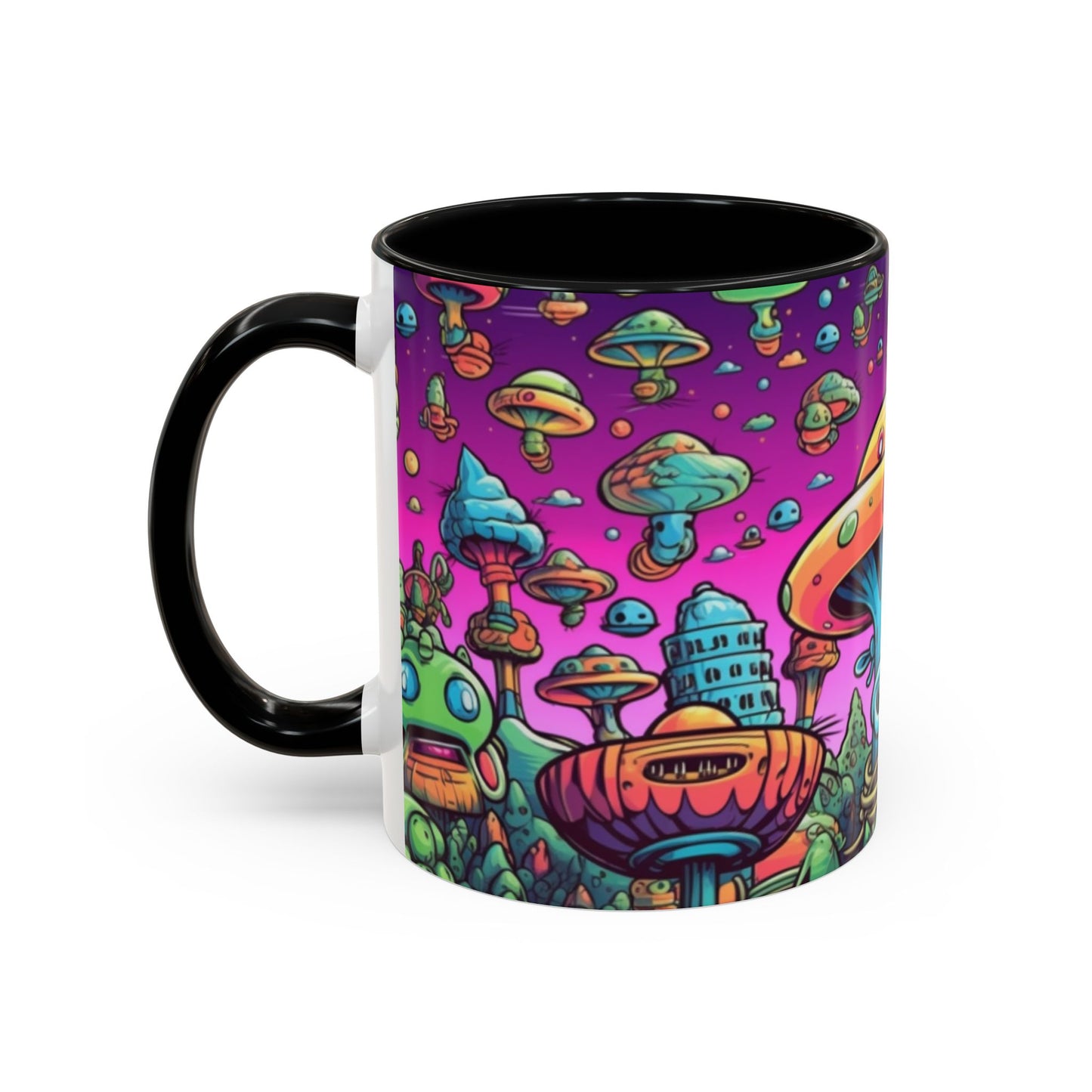 Graffiti print ceramic coffee mug Hot beverage casual soup mug keep the street life alive with a morning cup of coffee graffiti style 11oz