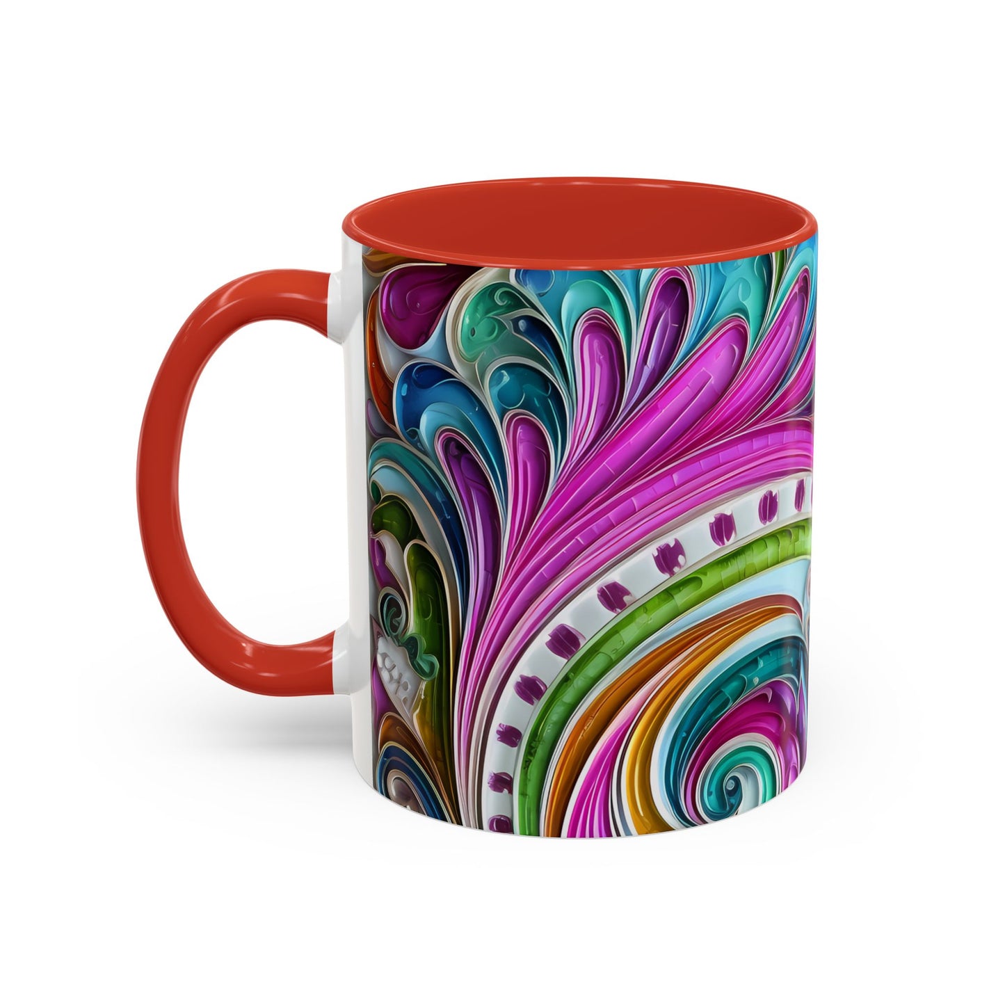 Paisley print ceramic coffee mug Hot beverage casual soup cup keep the caffeine life alive with a morning cup of coffee regal style 11oz