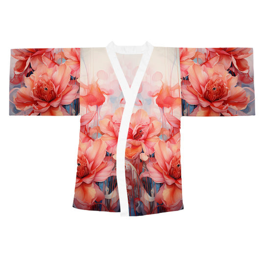 Womens kimono comfortable breathable flower design leisure wear Spring kimono love of a regal spring Feminine wear casual womens wear