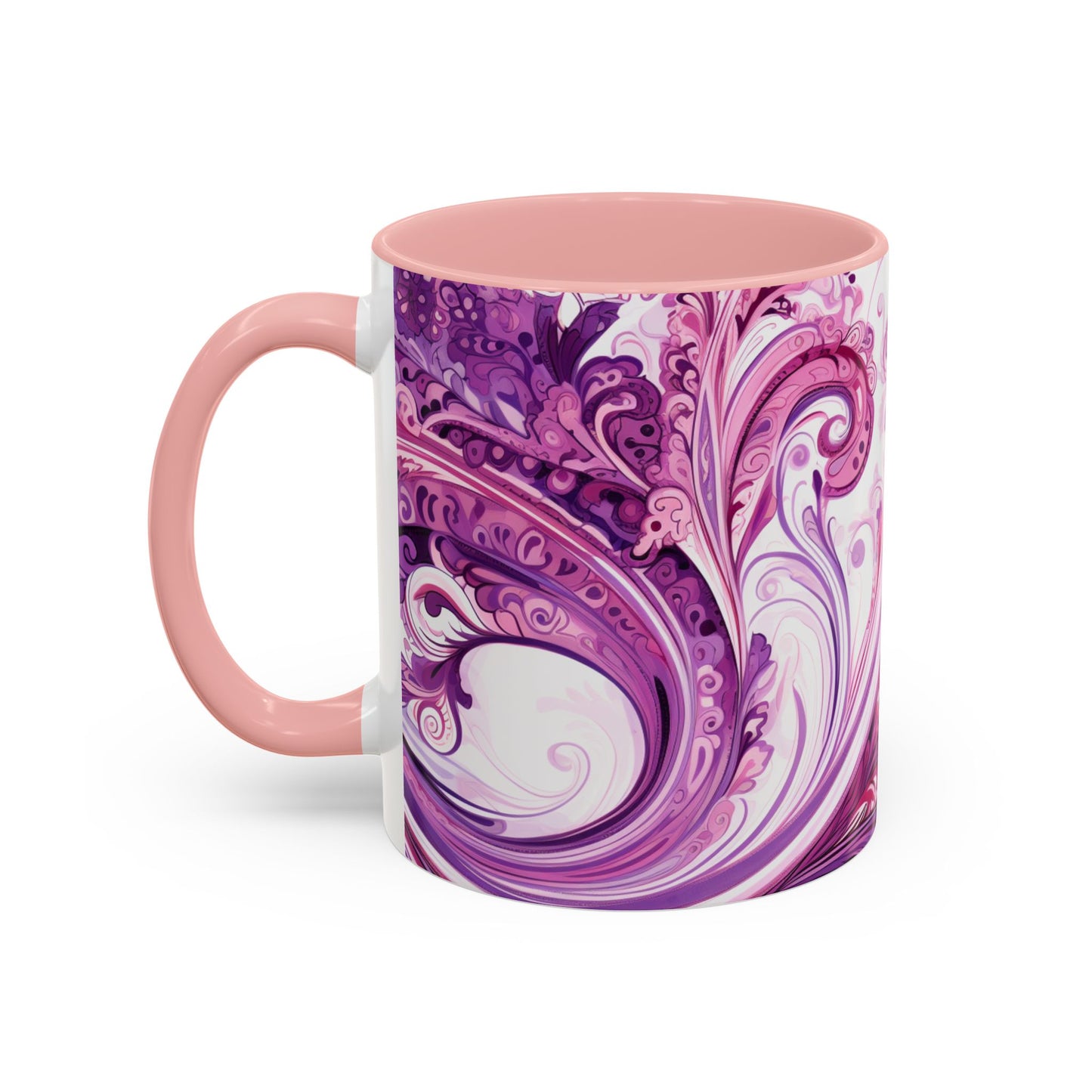 Coffee mug Paisley print ceramic Hot beverage casual soup cup keep the caffeine life alive with a morning drink of coffee regal style 11oz