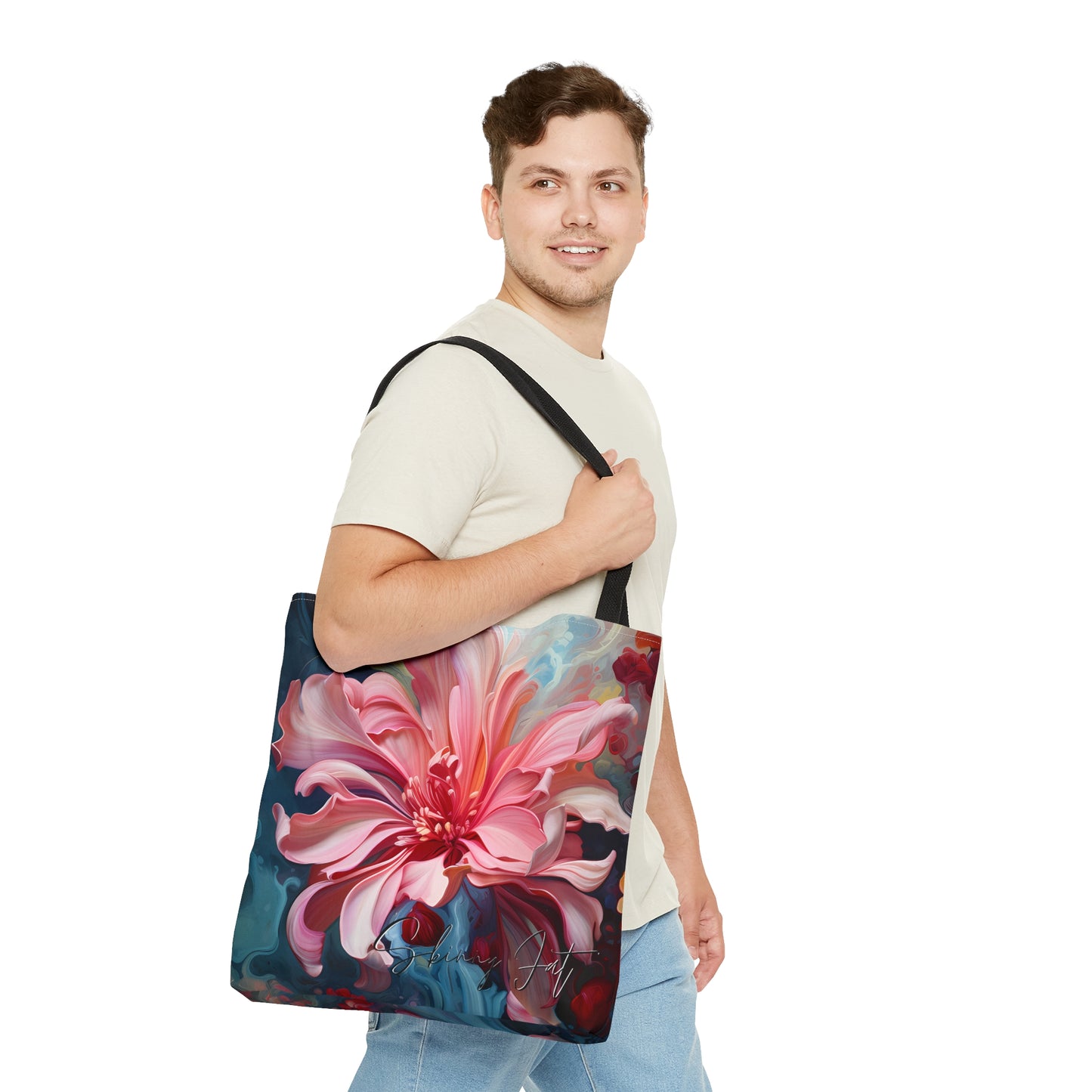 Floral tote bag ai graphic inspired snack pack tote stylish tote bag for travel cool shopping bag casual carrying tote