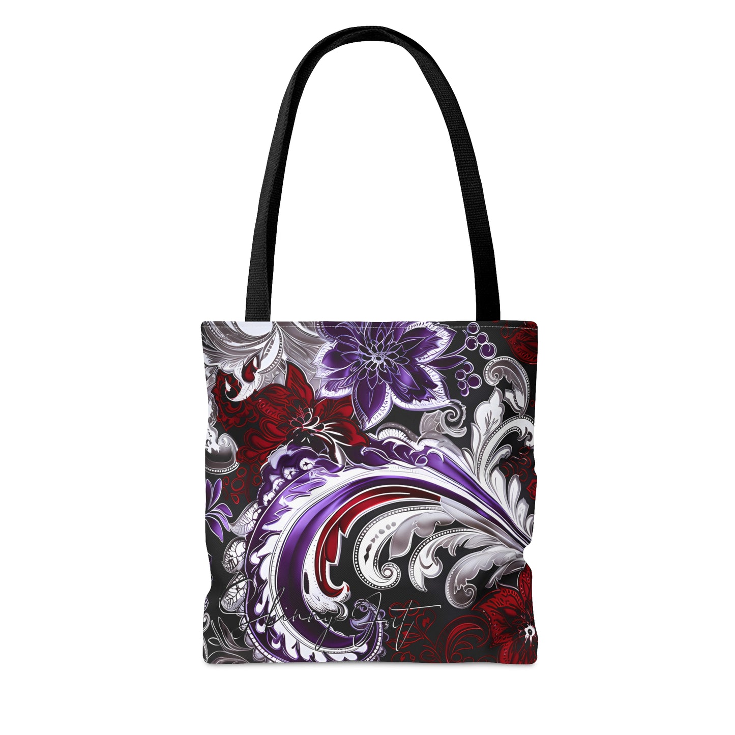 shoppers tote bag purple red regal paisley inspired Watercolour design abstract art tote bag creative fashion gift for teen artist fashion