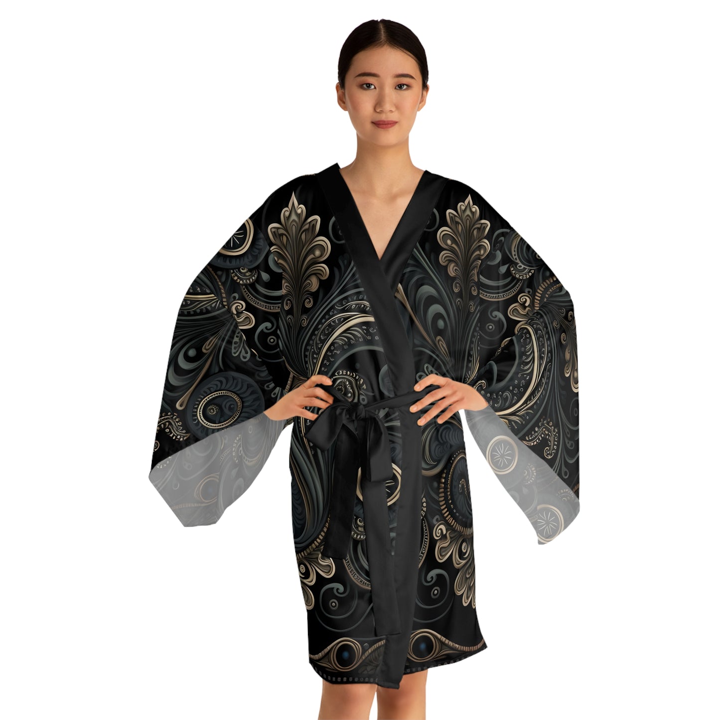 Womens kimono comfortable breathable paisley design leisure wear Spring kimono love of a regal spring Feminine wear casual women's wear