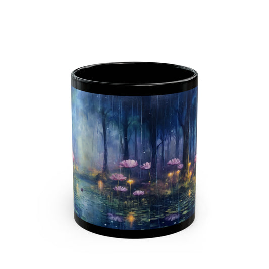 Flower print ceramic coffee mug Hot beverage casual soup mug keep the forest life alive with a morning cup of coffee graffiti style 11oz